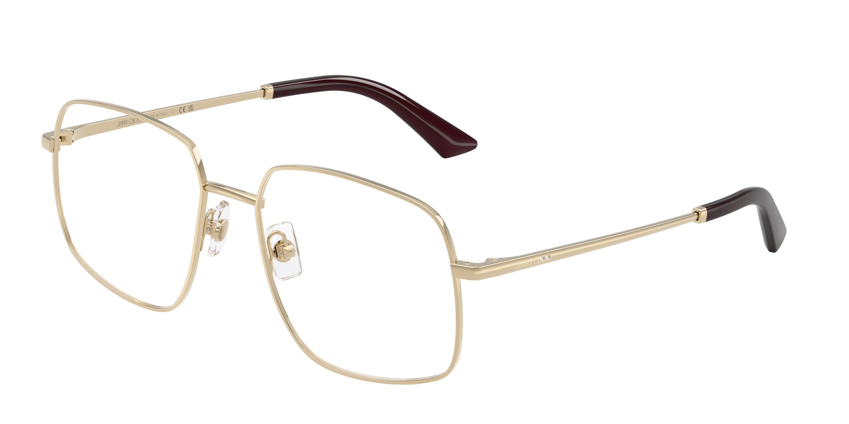 Eyeglasses Jimmy Choo JC 2019B (3017) color oro pallido shape square lenses lente demo