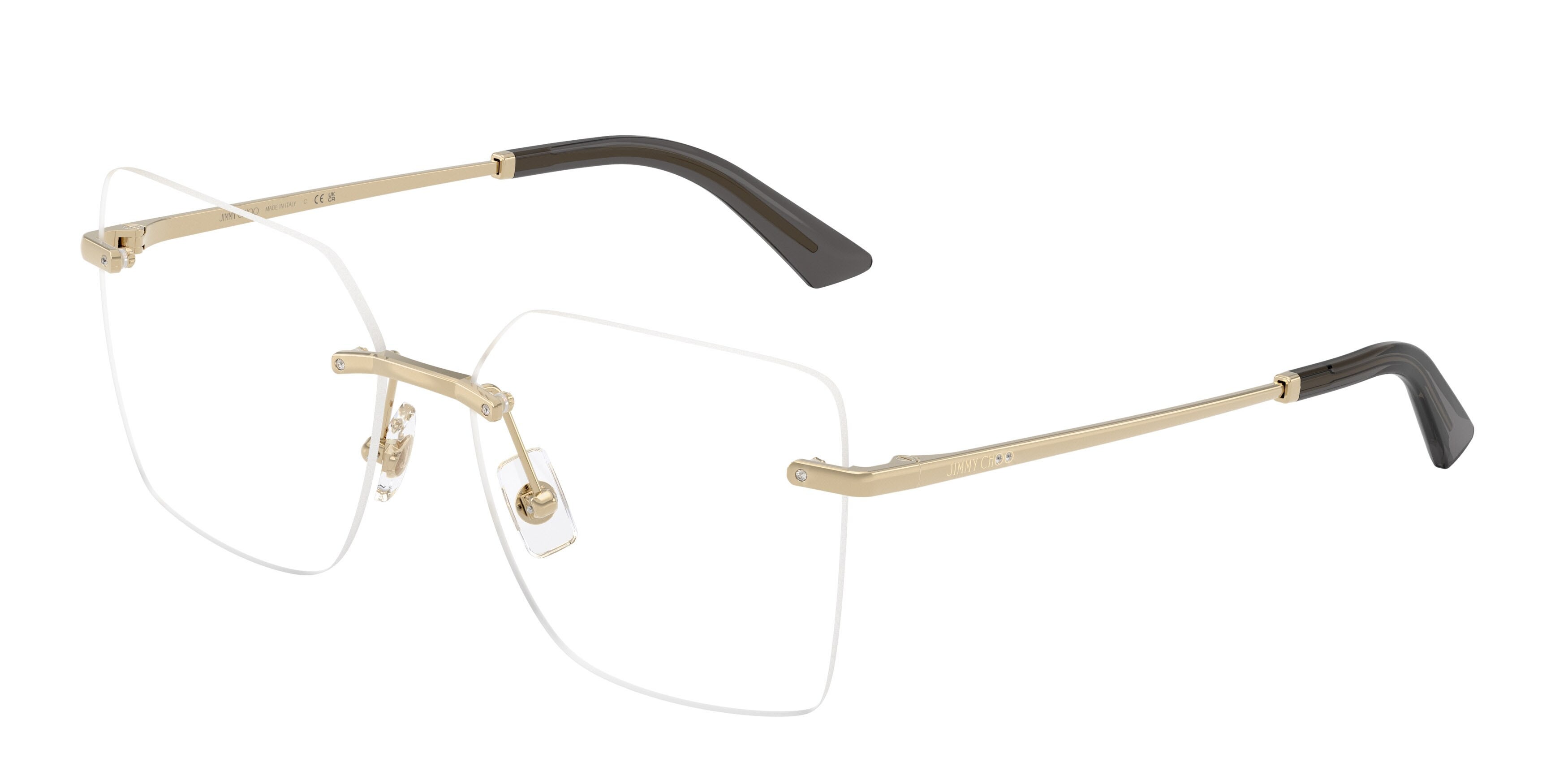 Eyeglasses Jimmy Choo JC 2020B (3006) color oro pallido shape square lenses lente demo