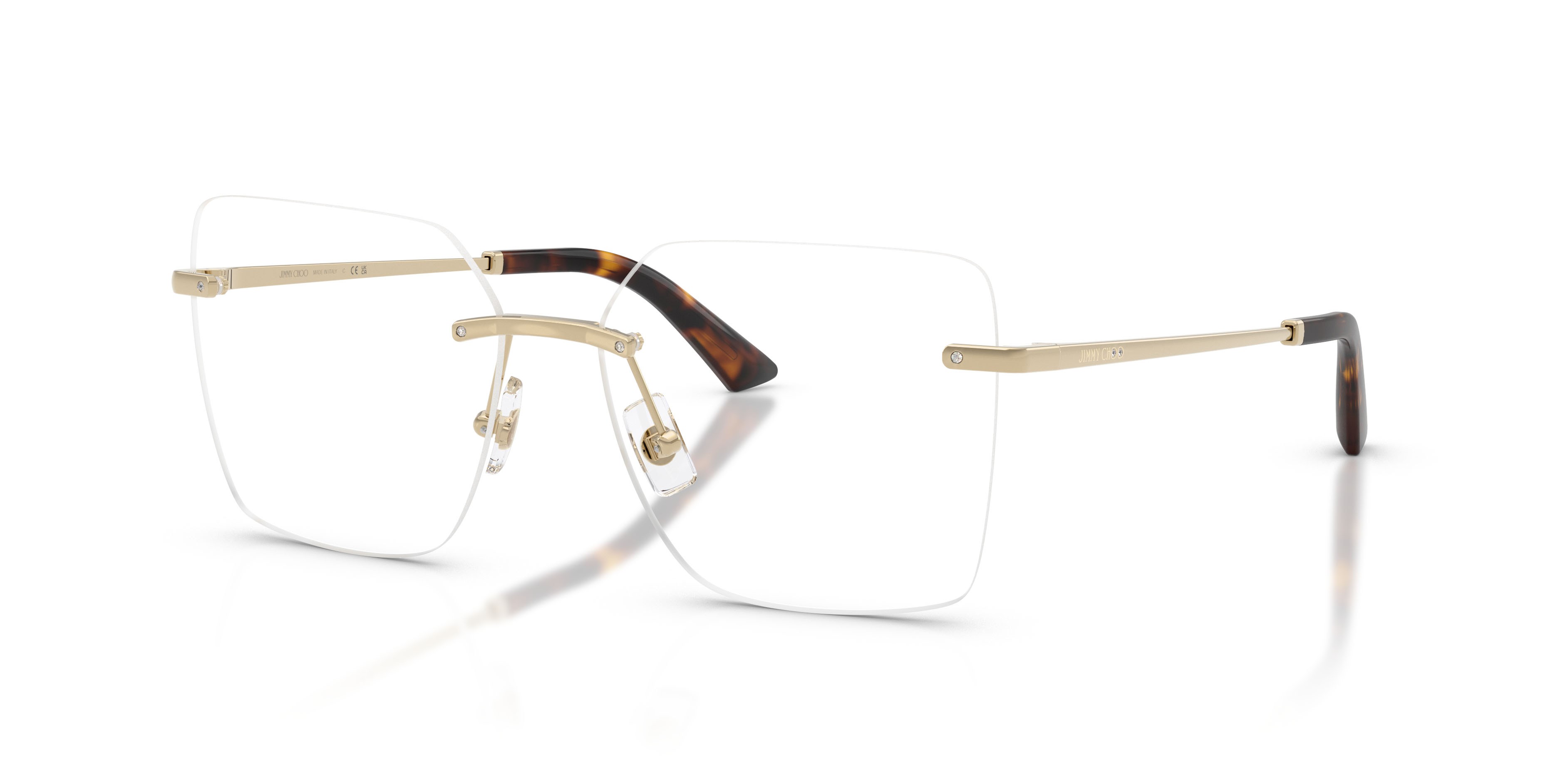 Eyeglasses Jimmy Choo JC 2020B (3017) color oro pallido shape square lenses lente demo