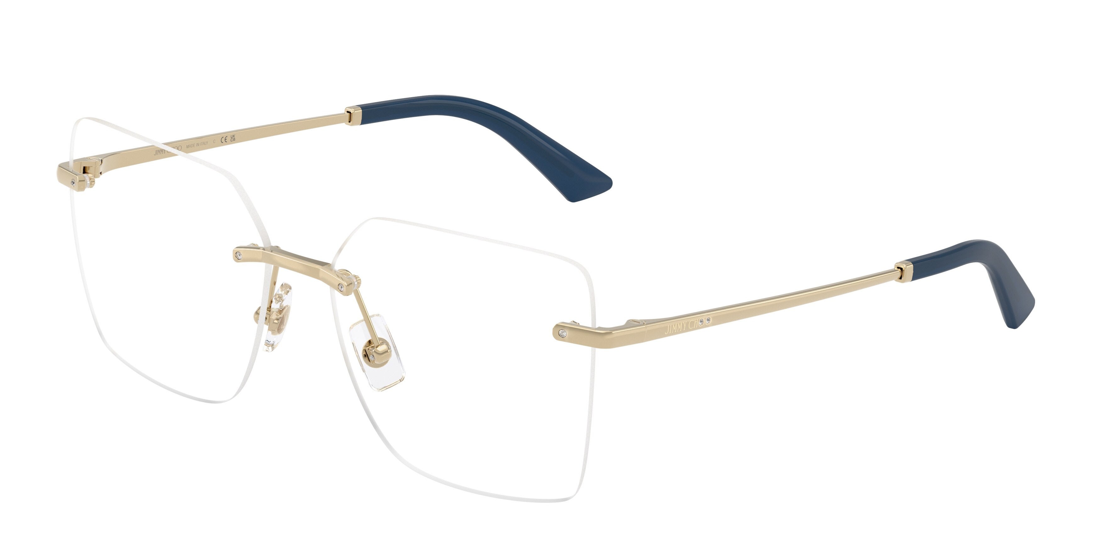 Eyeglasses Jimmy Choo JC 2020B (3027) color oro pallido shape square lenses lente demo