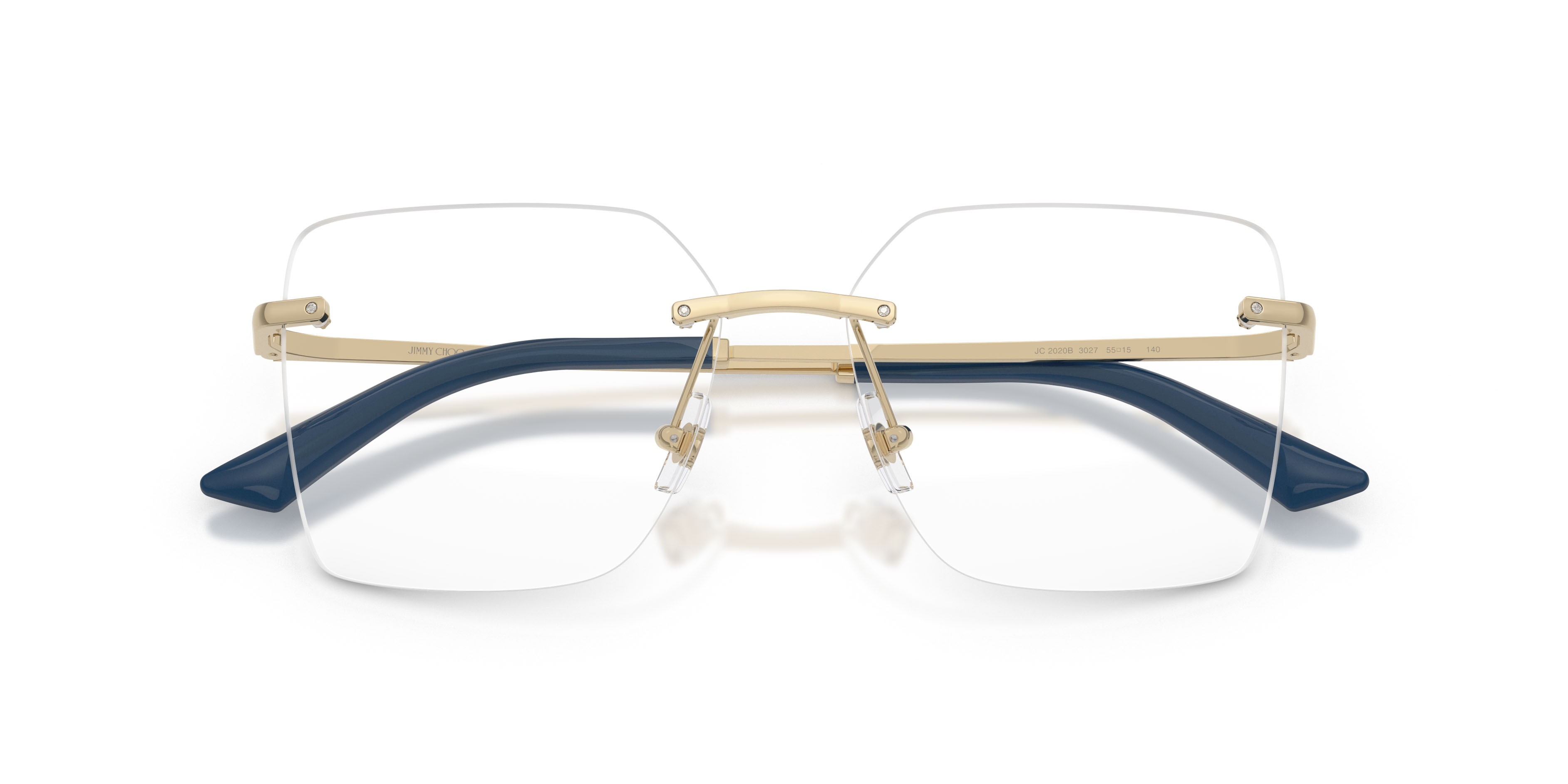 Eyeglasses Jimmy Choo JC 2020B (3027) color oro pallido shape square lenses lente demo