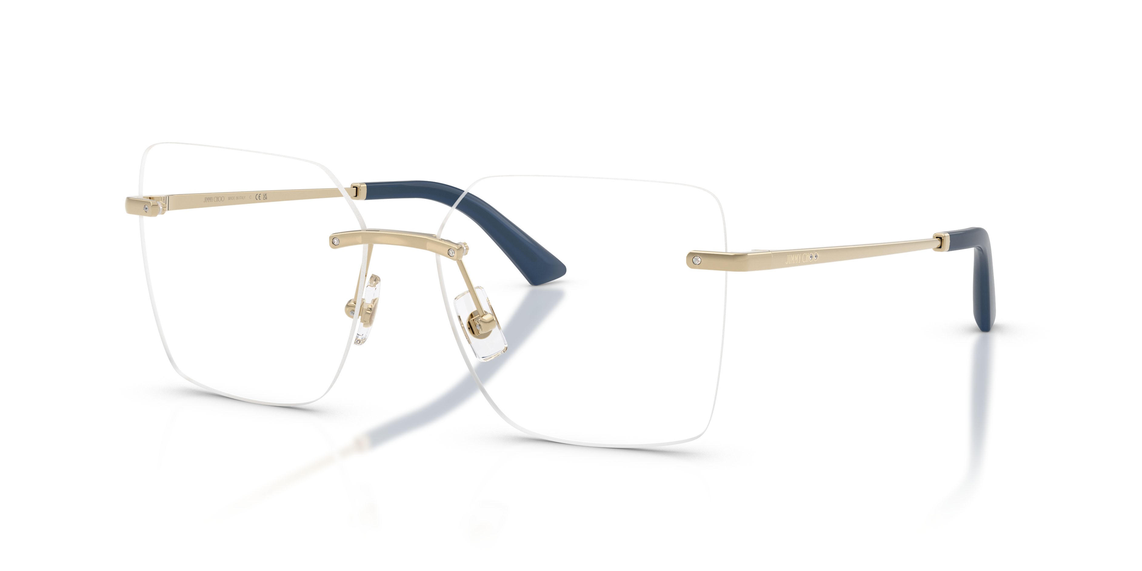 Eyeglasses Jimmy Choo JC 2020B (3027) color oro pallido shape square lenses lente demo