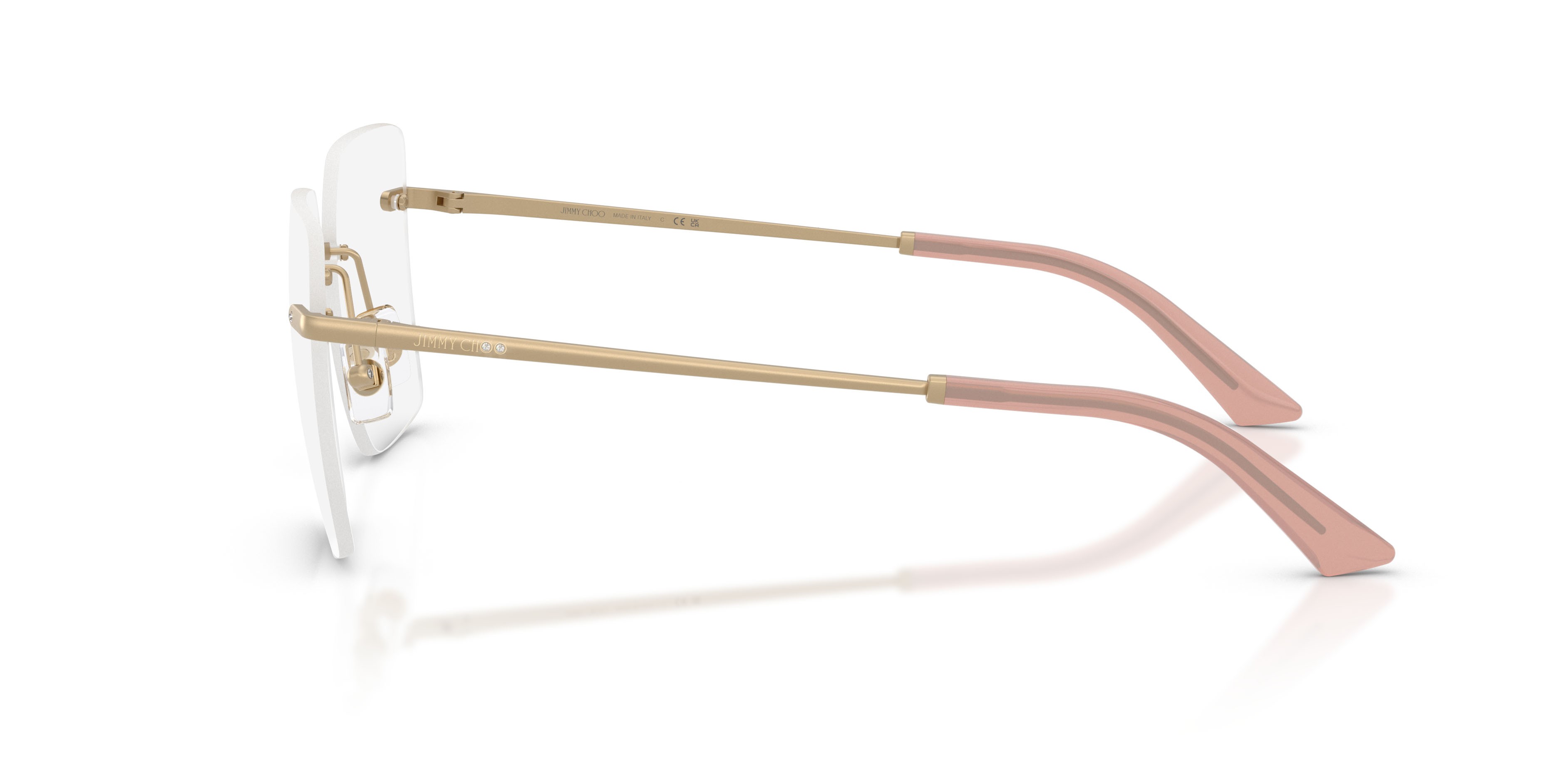 Eyeglasses Jimmy Choo JC 2020B (3028) color oro pallido opaco shape square lenses lente demo