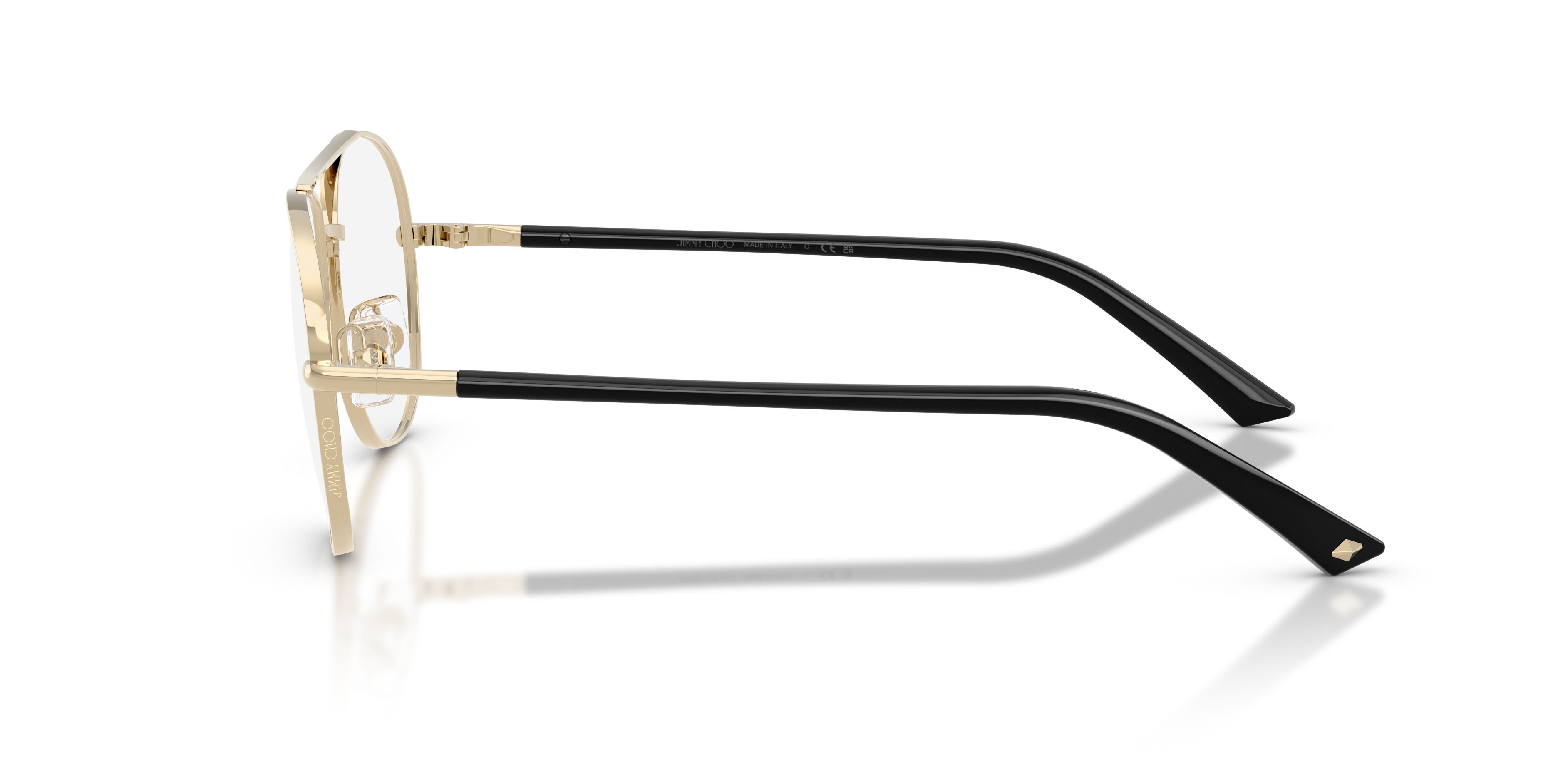 Eyeglasses Jimmy Choo JC 2021 (3006) color oro pallido shape aviator lenses lente demo