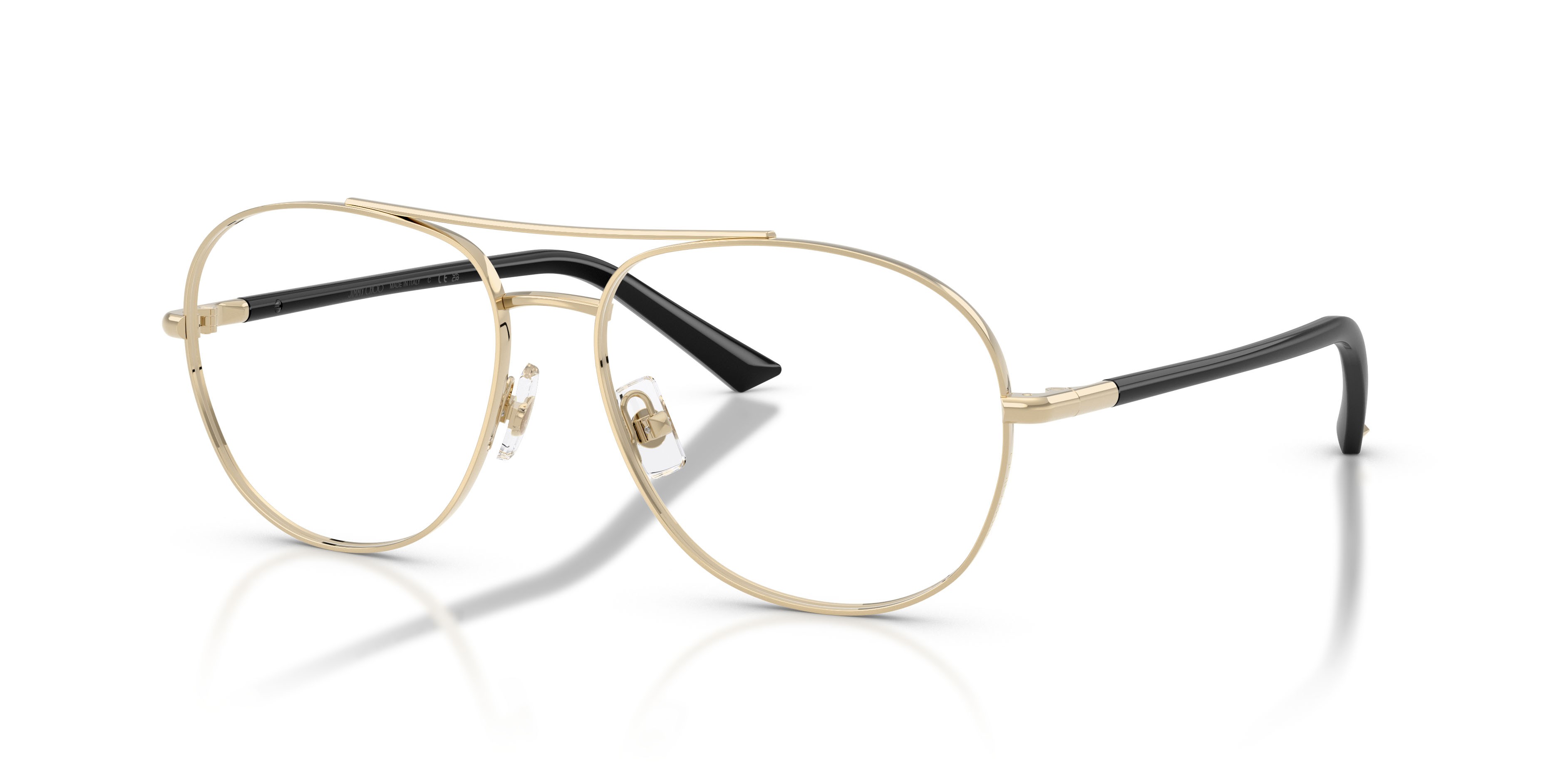 Eyeglasses Jimmy Choo JC 2021 (3006) color oro pallido shape aviator lenses lente demo