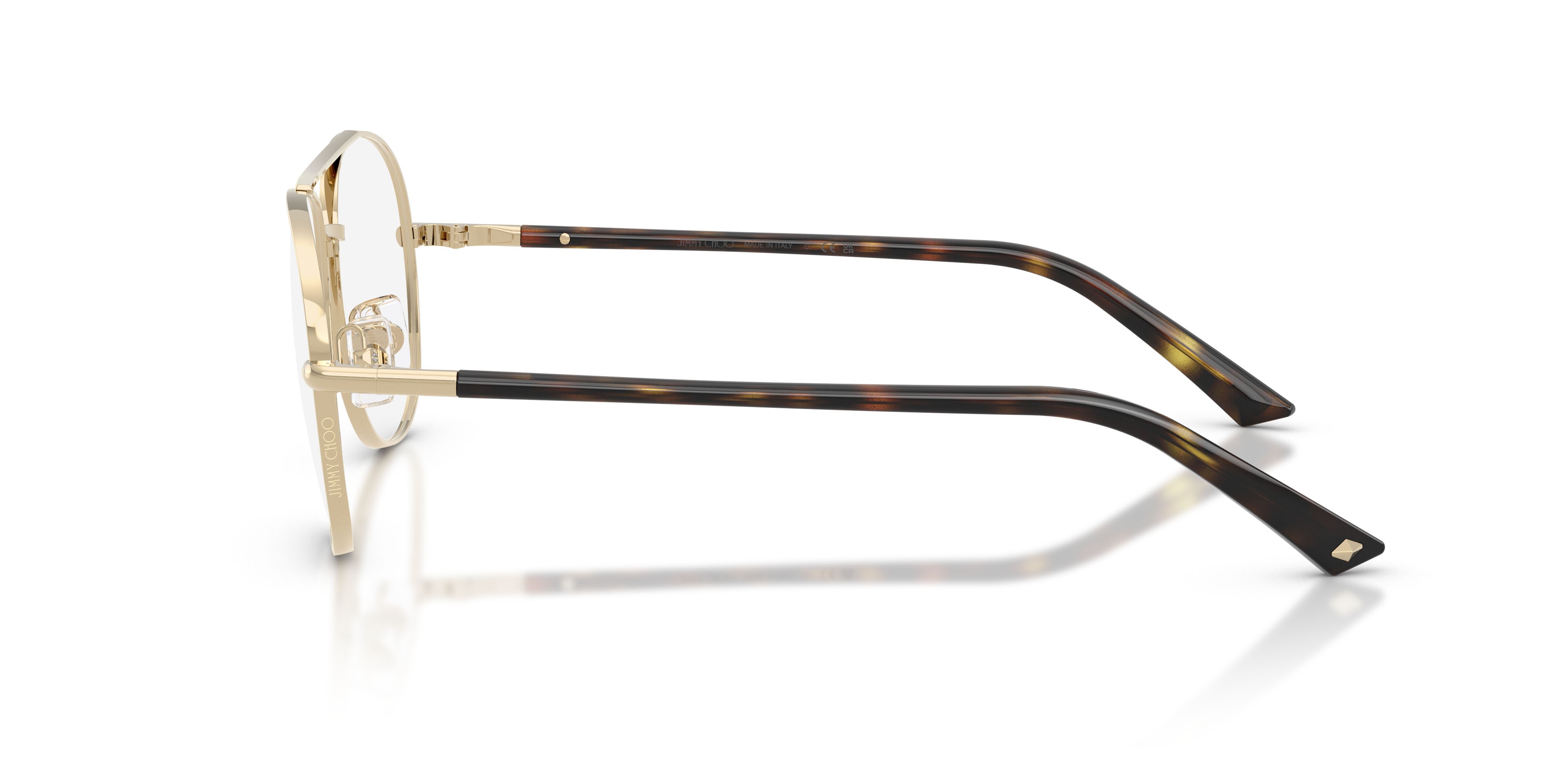 Eyeglasses Jimmy Choo JC 2021 (3017) color oro pallido shape aviator lenses lente demo