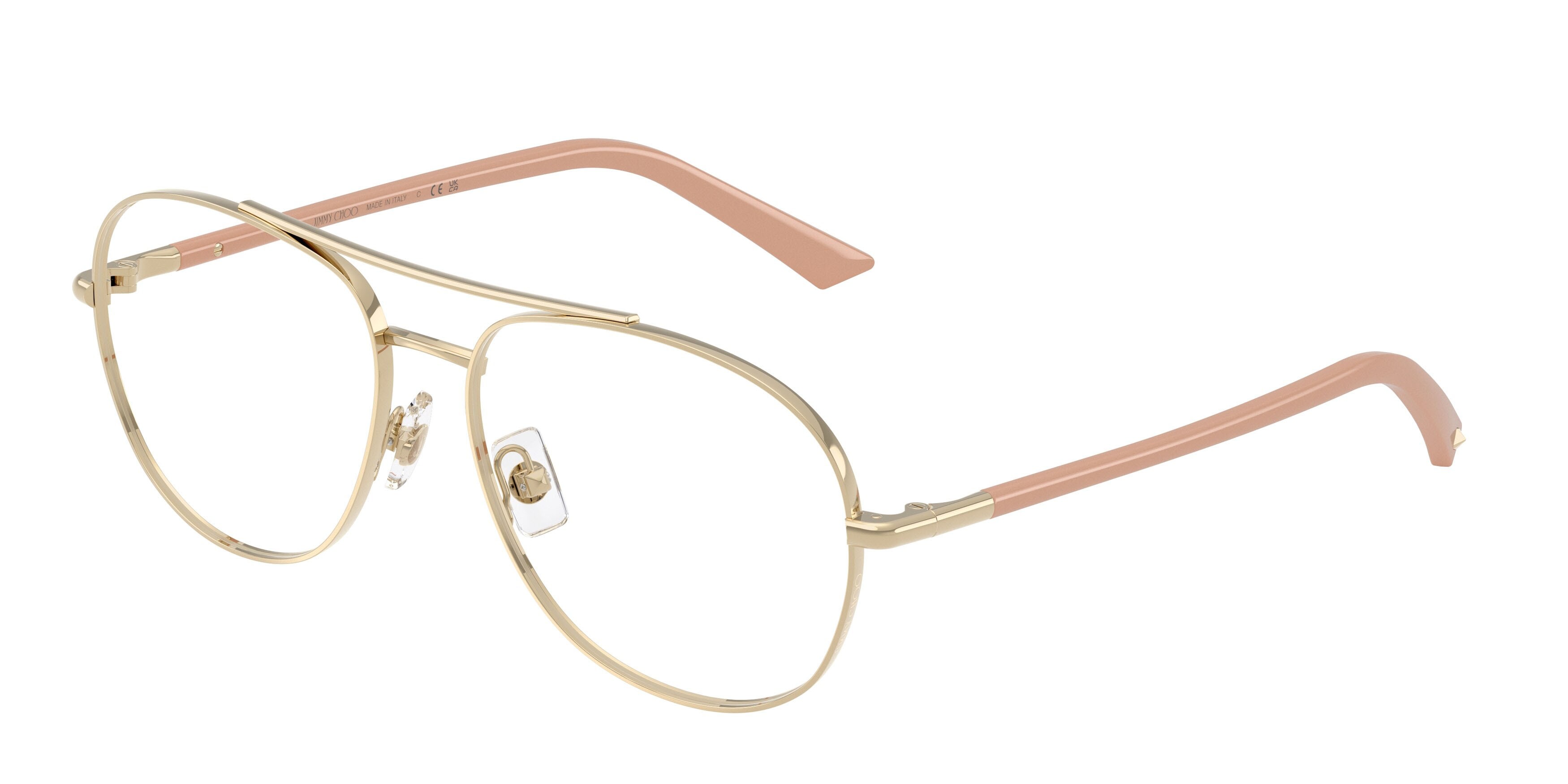 Eyeglasses Jimmy Choo JC 2021 (3027) color oro pallido shape aviator lenses lente demo