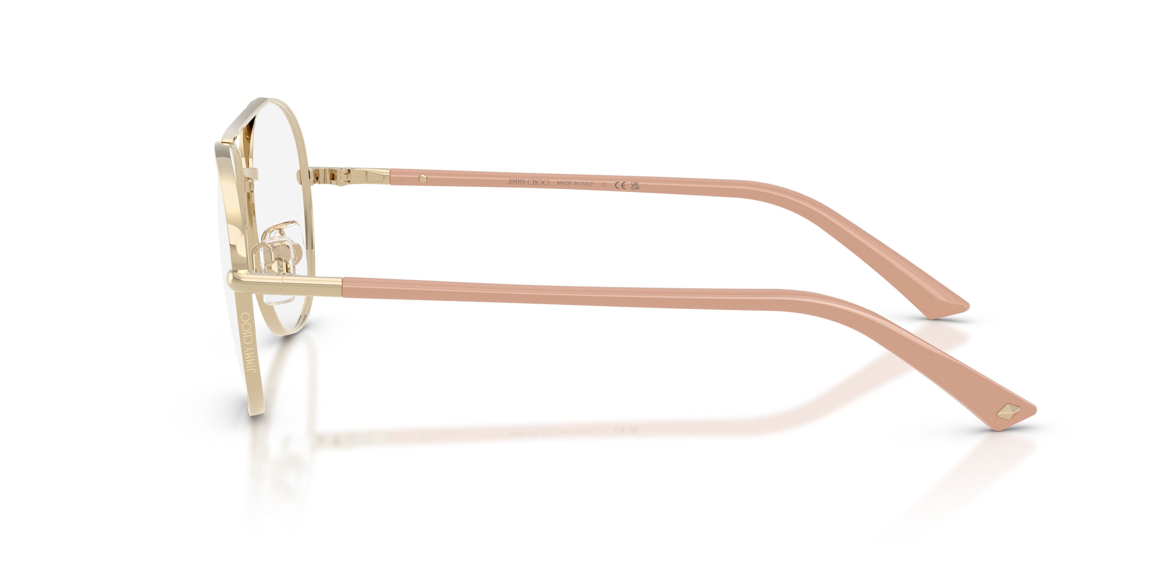Eyeglasses Jimmy Choo JC 2021 (3027) color oro pallido shape aviator lenses lente demo