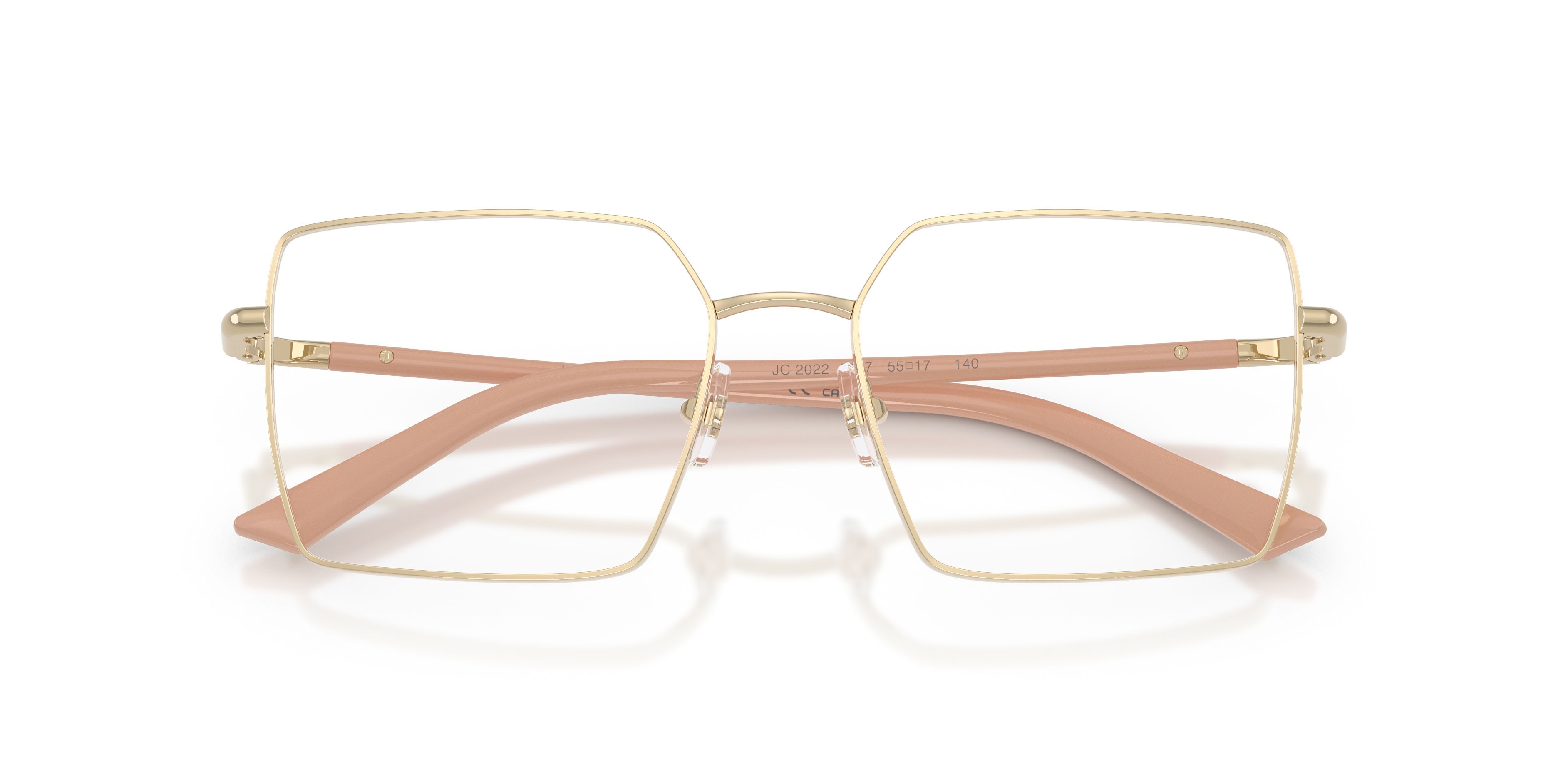 Eyeglasses Jimmy Choo JC 2022 (3027) color oro pallido shape square lenses lente demo