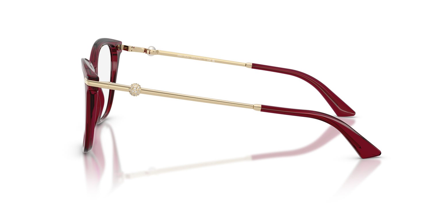 Eyeglasses Jimmy Choo JC 3007HB (5062) color rosso trasparente shape square lenses lente demo