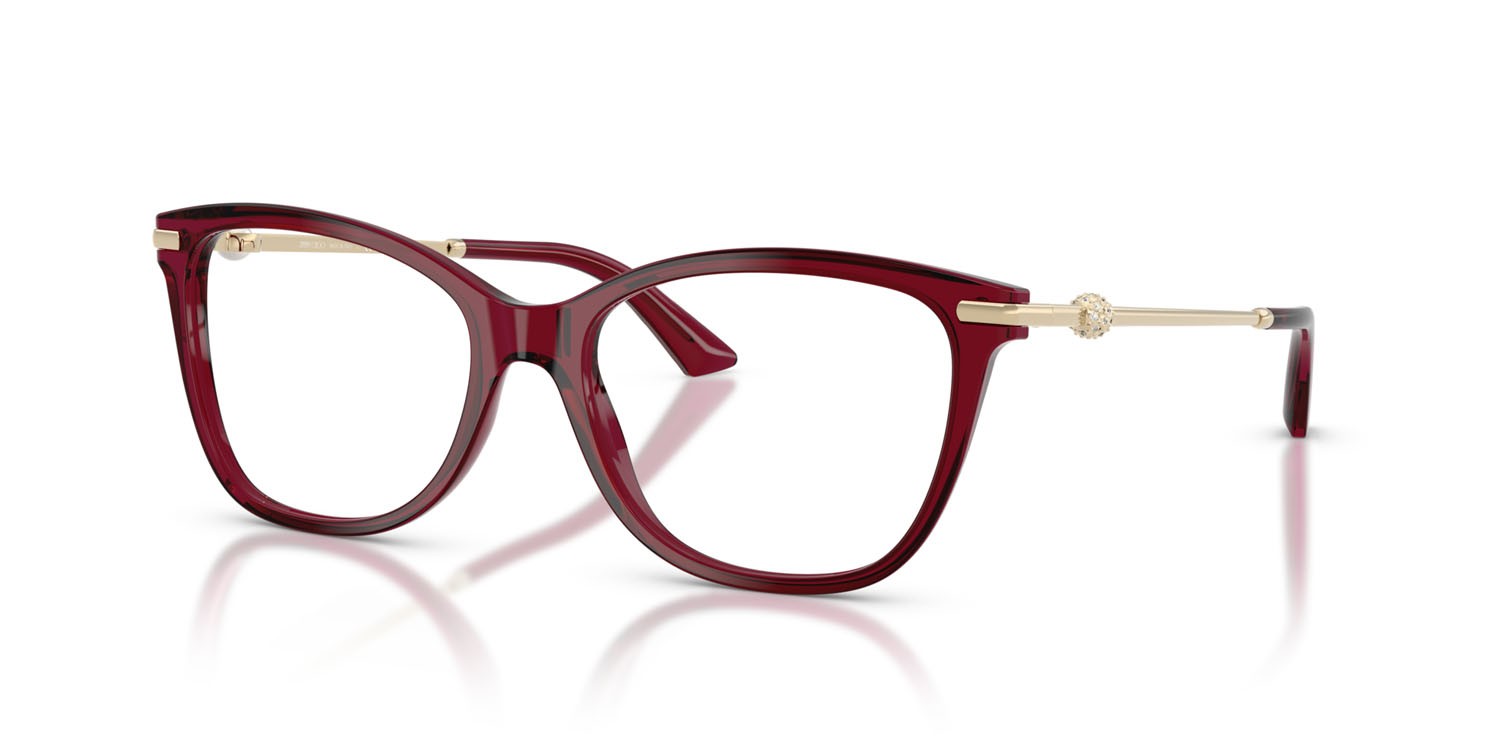 Eyeglasses Jimmy Choo JC 3007HB (5062) color rosso trasparente shape square lenses lente demo