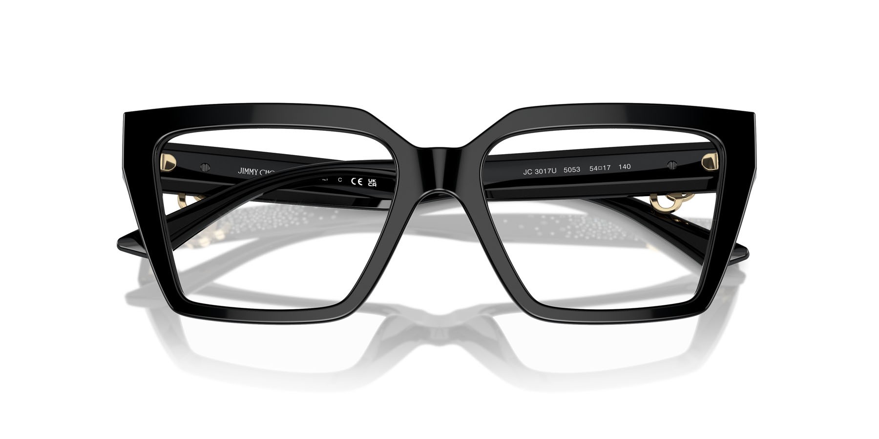 Eyeglasses Jimmy Choo JC 3017U (5053) color nero shape cat eye lenses lente demo