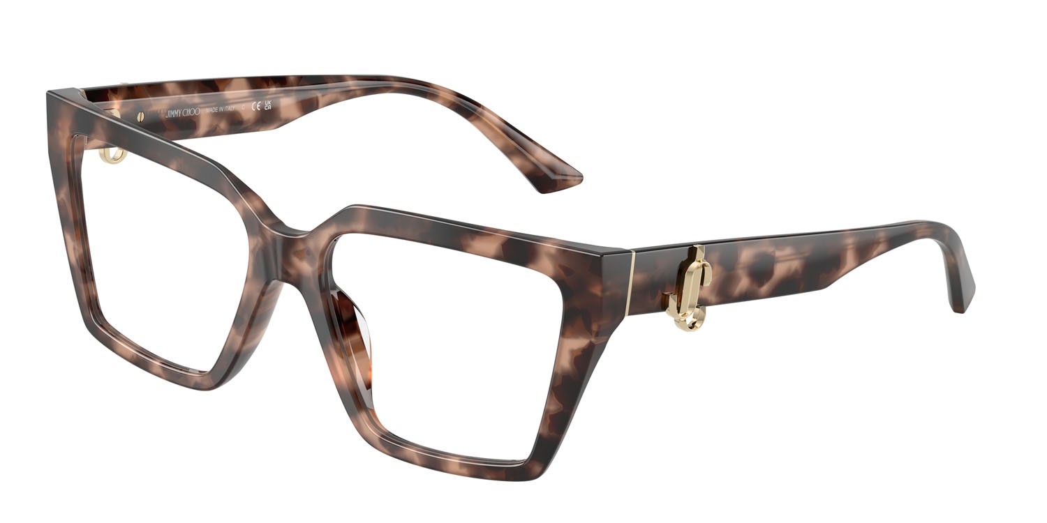 Eyeglasses Jimmy Choo JC 3017U (5070) color havana rosa shape cat eye lenses lente demo