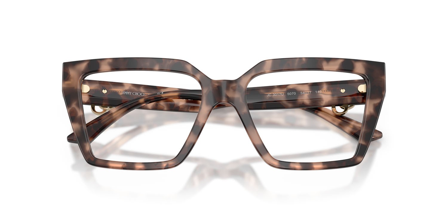 Eyeglasses Jimmy Choo JC 3017U (5070) color havana rosa shape cat eye lenses lente demo