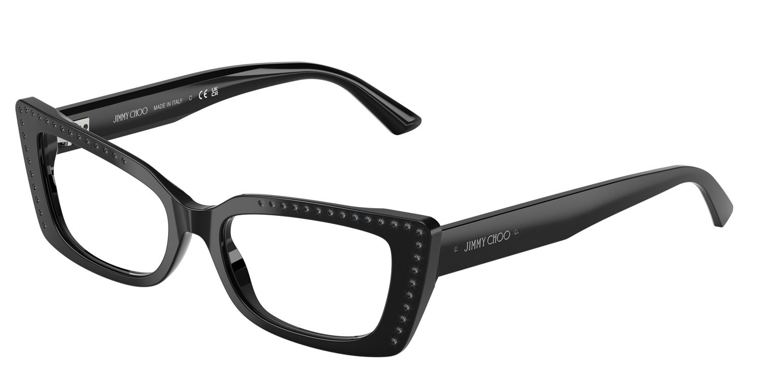 Eyeglasses Jimmy Choo JC 3018B (5000) color nero/argento notte shape cat eye lenses lente demo