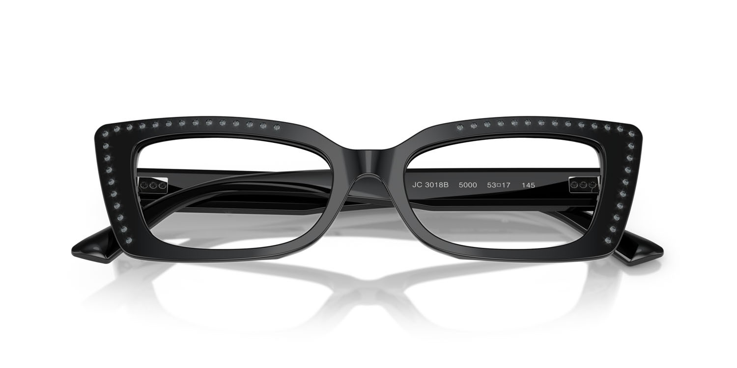 Eyeglasses Jimmy Choo JC 3018B (5000) color nero/argento notte shape cat eye lenses lente demo