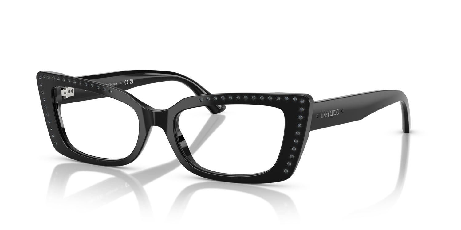 Eyeglasses Jimmy Choo JC 3018B (5000) color nero/argento notte shape cat eye lenses lente demo