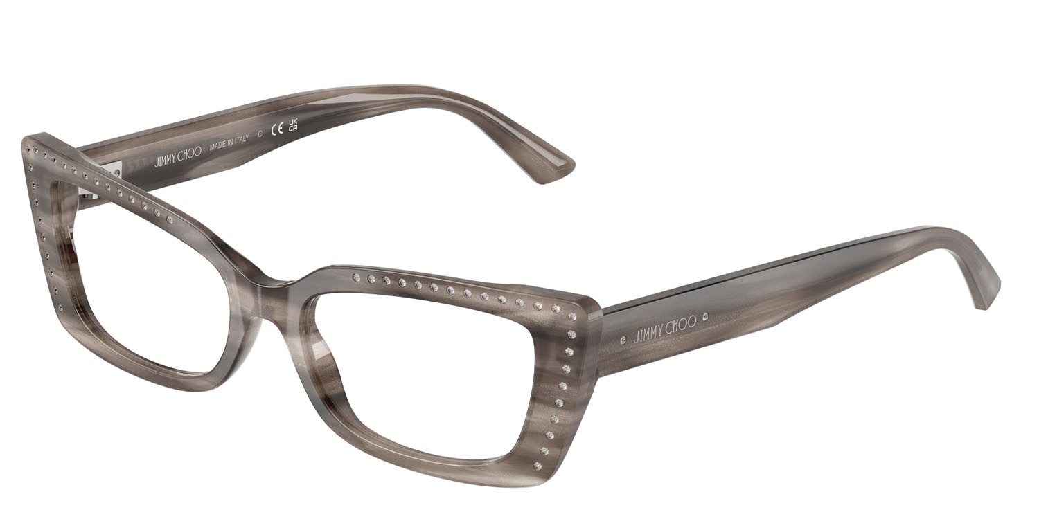 Eyeglasses Jimmy Choo JC 3018B (5056) color nero glitter/argento sfumato shape cat eye lenses lente demo