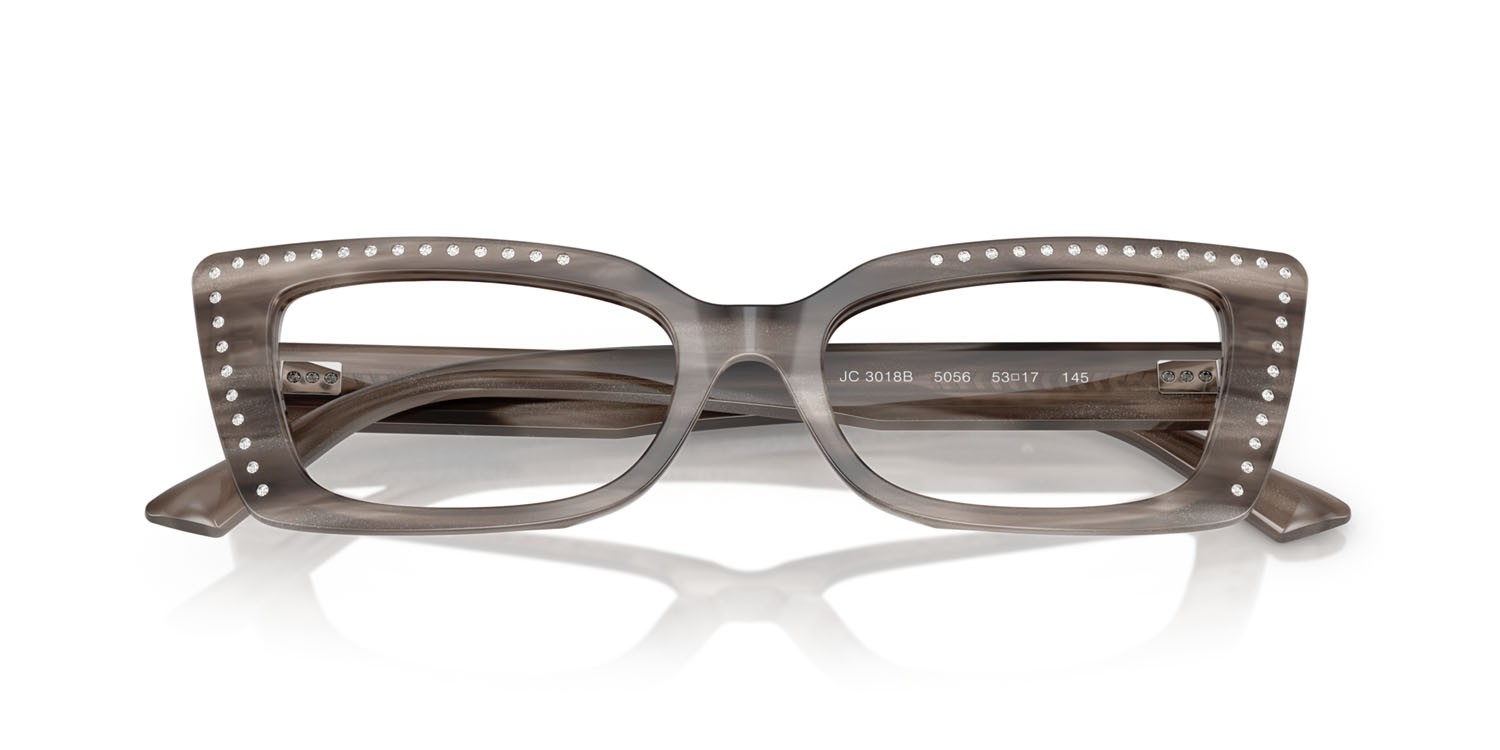 Eyeglasses Jimmy Choo JC 3018B (5056) color nero glitter/argento sfumato shape cat eye lenses lente demo