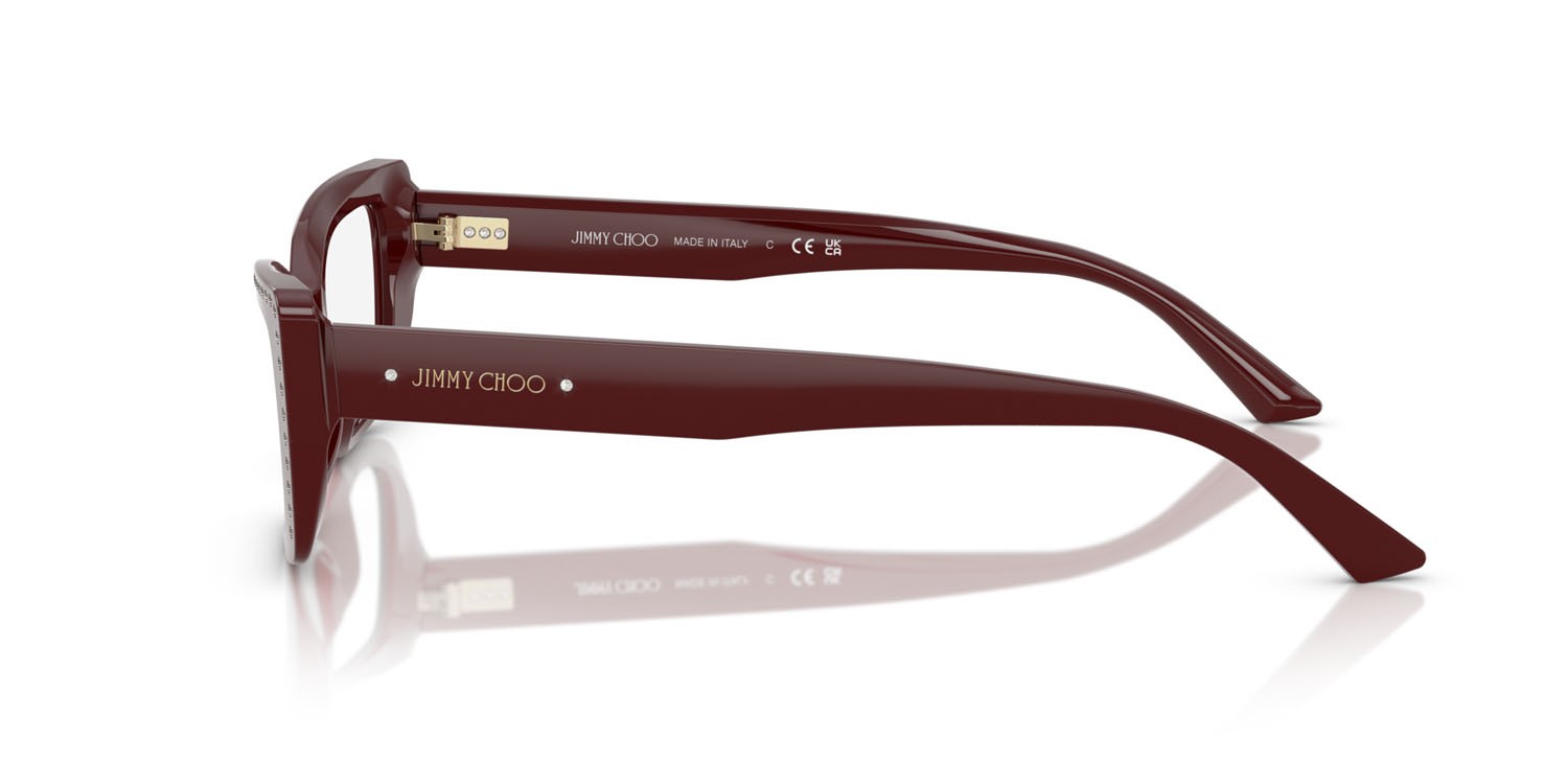 Eyeglasses Jimmy Choo JC 3018B (5057) color mirtillo rosso shape cat eye lenses lente demo