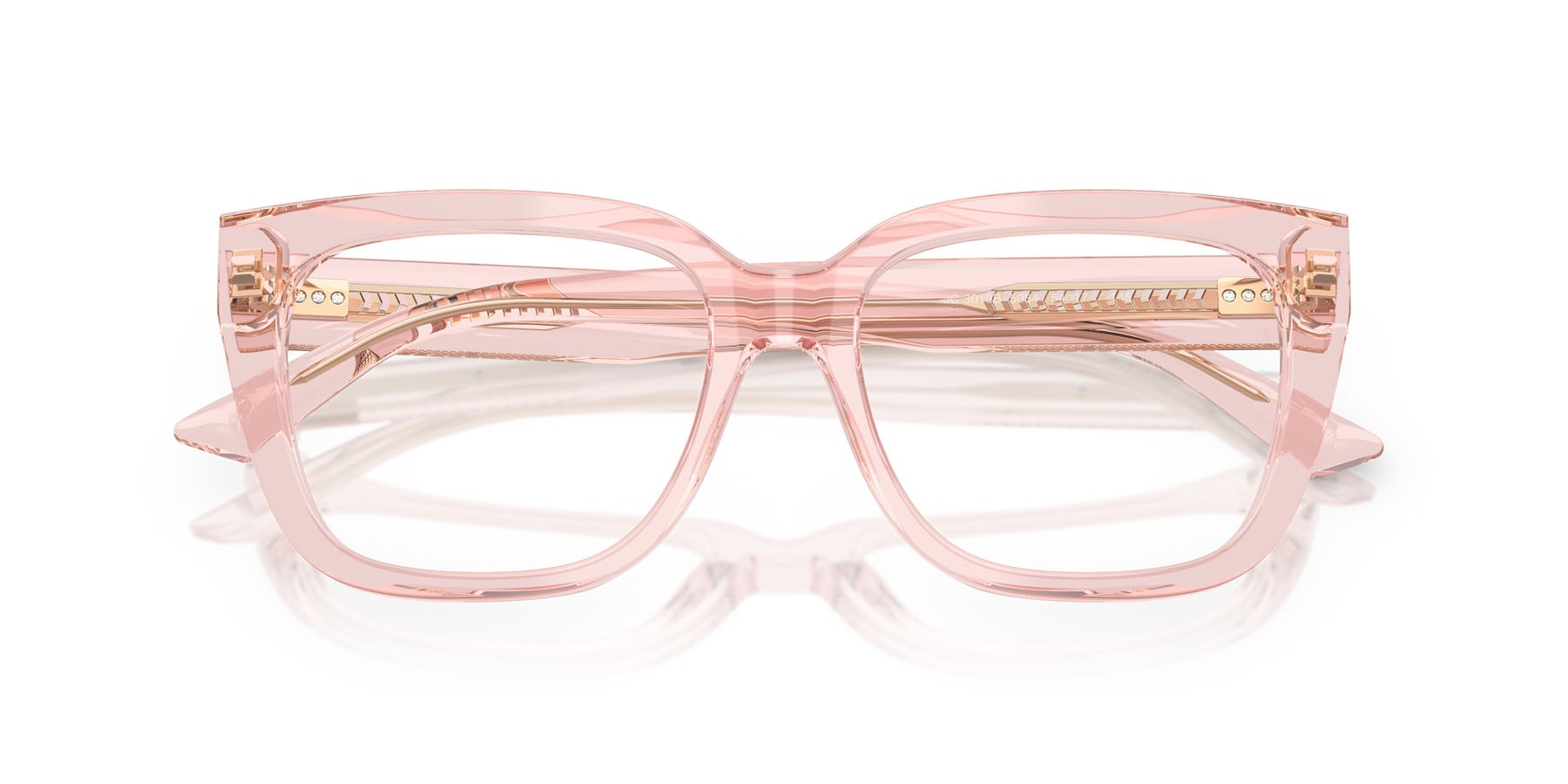 Eyeglasses Jimmy Choo JC 3019B (5034) color rosa trasparente shape square lenses lente demo
