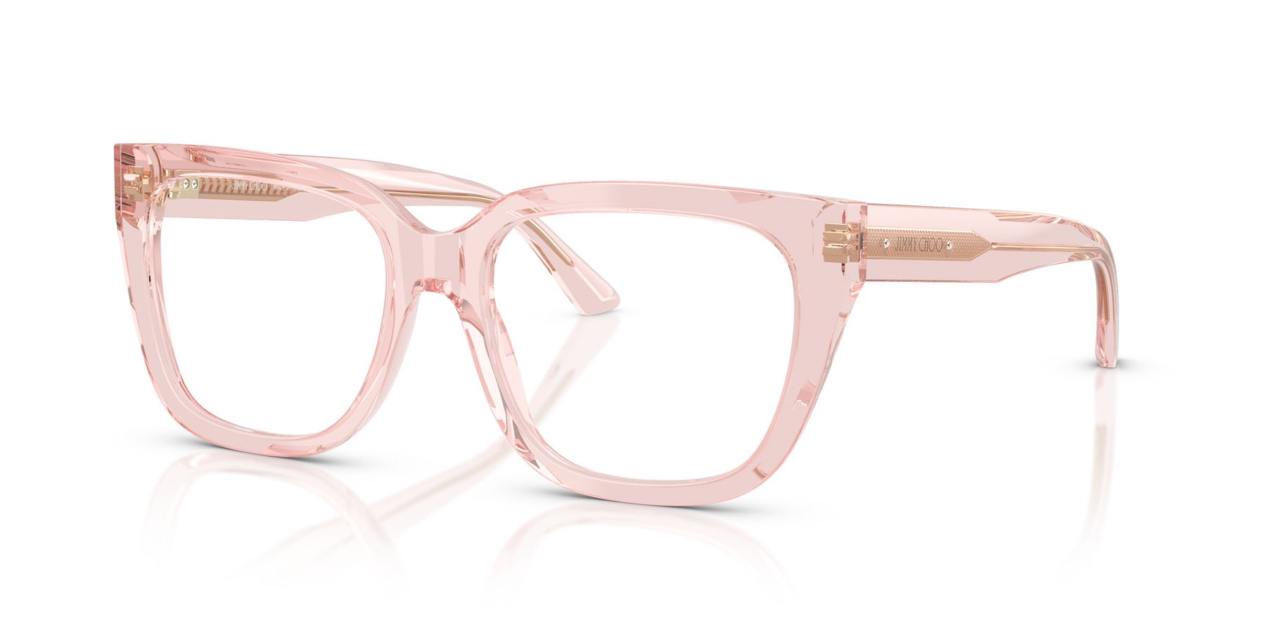 Eyeglasses Jimmy Choo JC 3019B (5034) color rosa trasparente shape square lenses lente demo