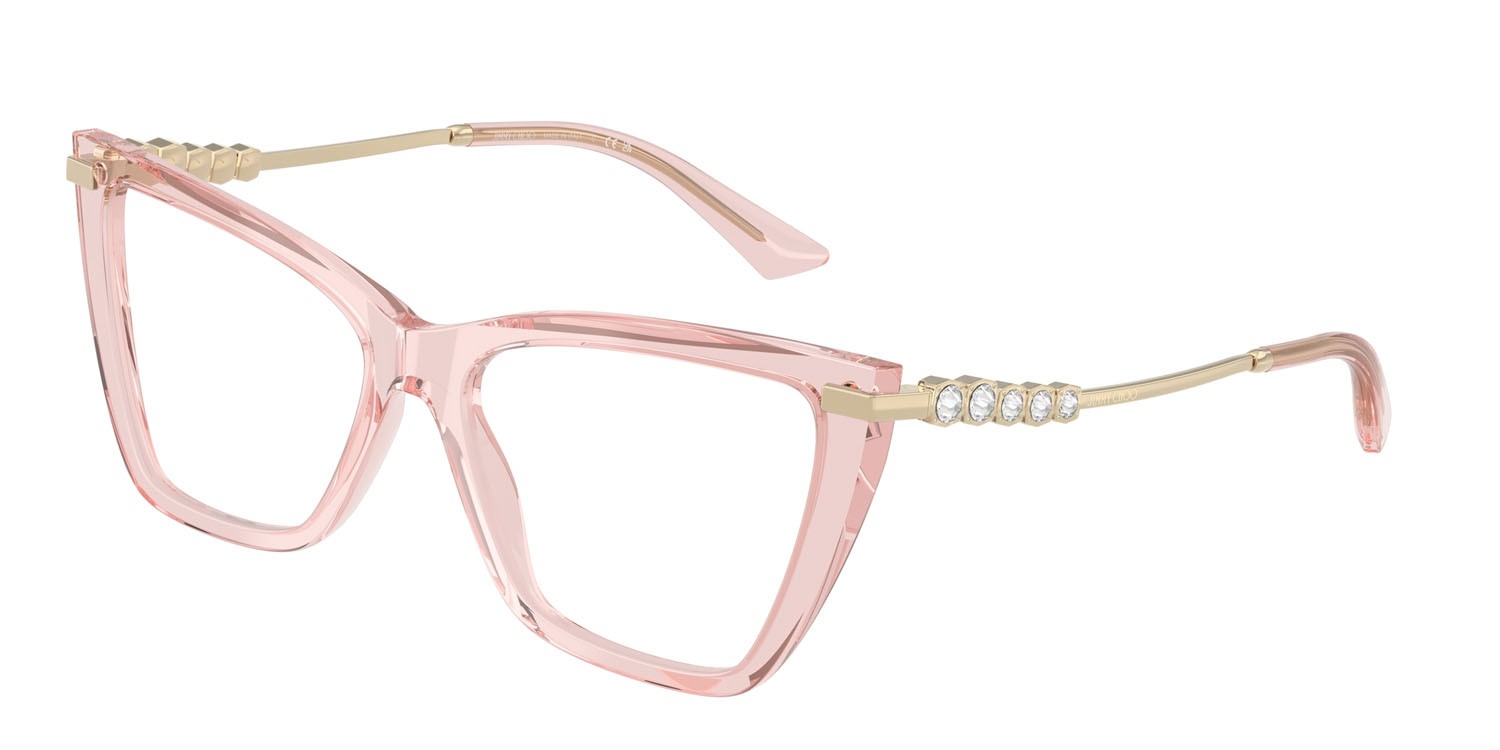 Eyeglasses Jimmy Choo JC 3020B (5034) color rosa trasparente shape cat eye lenses lente demo
