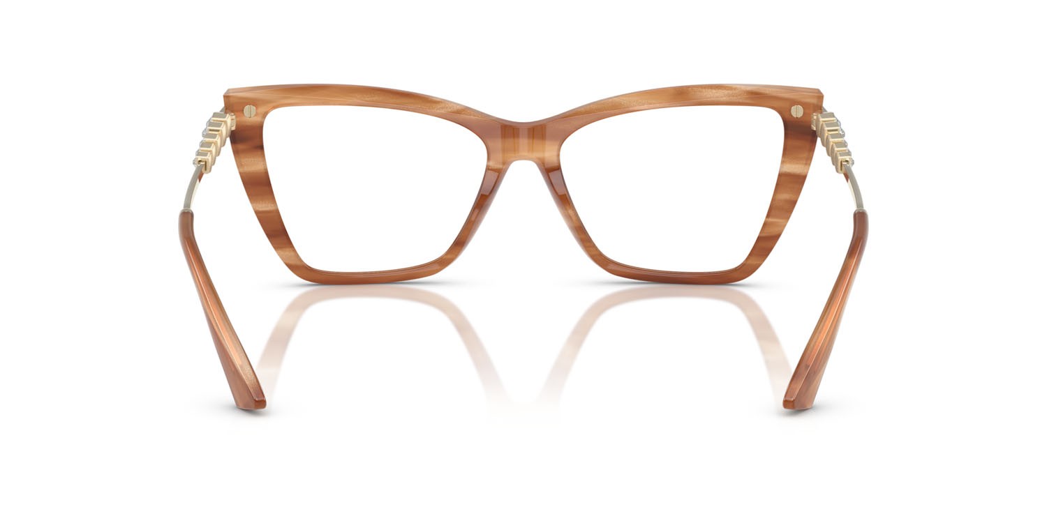 Eyeglasses Jimmy Choo JC 3020B (5055) color havana a righe marrone con glitter shape cat eye lenses lente demo
