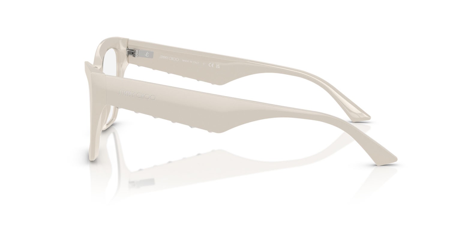 Occhiali da vista Jimmy Choo JC 3021H (5008) colore bianco latte forma cat eye lenti lente demo