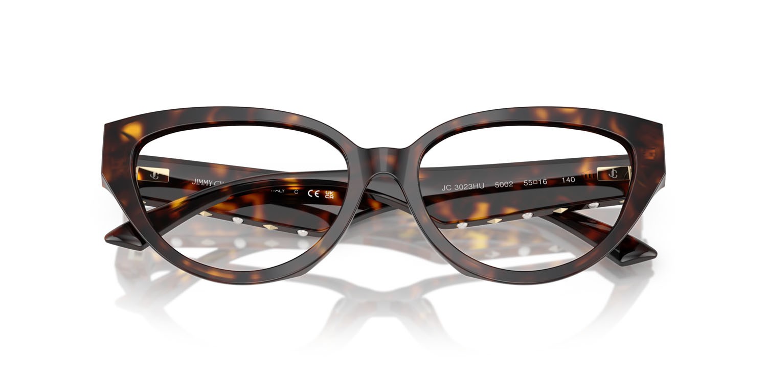 Eyeglasses Jimmy Choo JC 3023HU (5002) color havana shape cat eye lenses lente demo