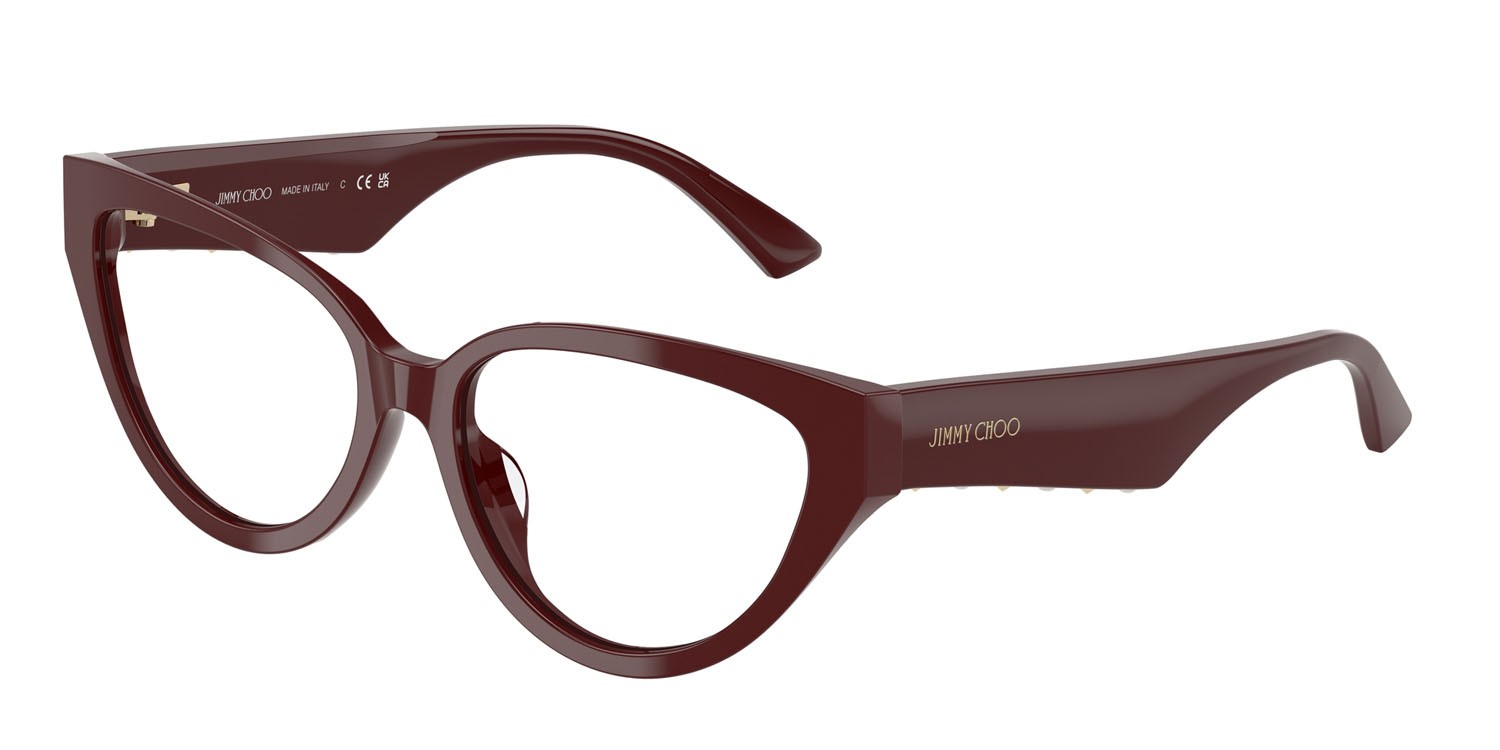 Eyeglasses Jimmy Choo JC 3023HU (5057) color rosso shape cat eye lenses lente demo
