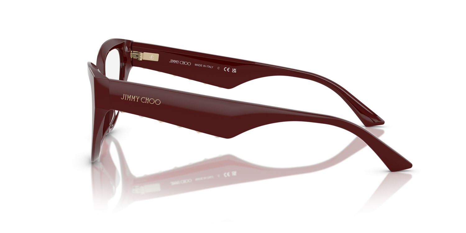 Eyeglasses Jimmy Choo JC 3023HU (5057) color rosso shape cat eye lenses lente demo
