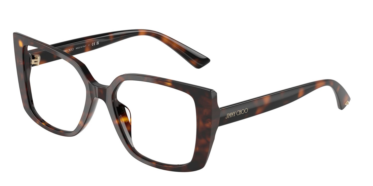 Eyeglasses Jimmy Choo JC 3024U (5002) color havana shape butterfly lenses lente demo