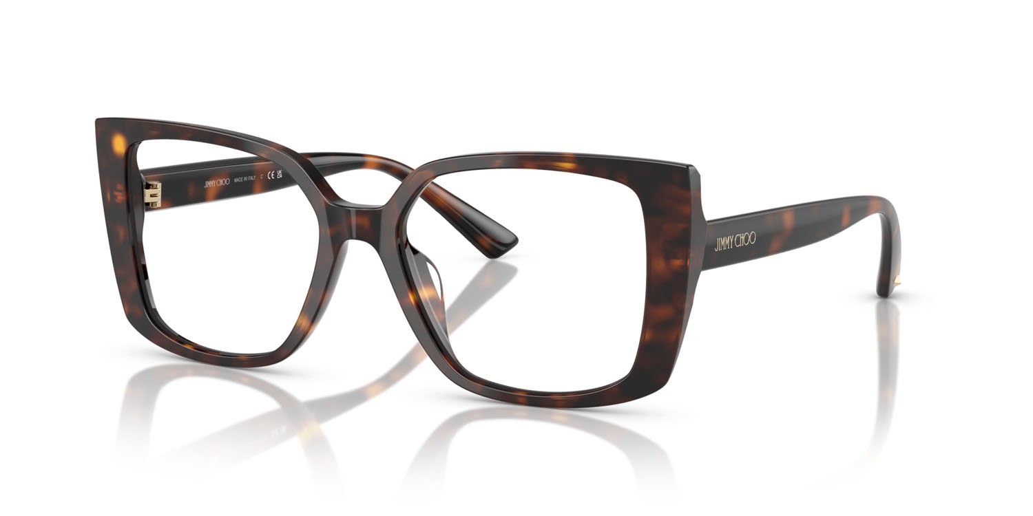 Eyeglasses Jimmy Choo JC 3024U (5002) color havana shape butterfly lenses lente demo