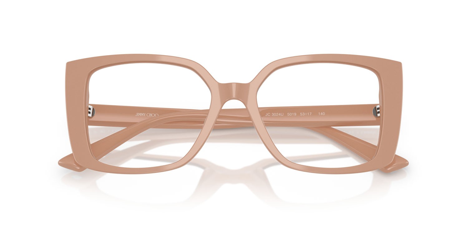 Eyeglasses Jimmy Choo JC 3024U (5019) color rosa shape butterfly lenses lente demo