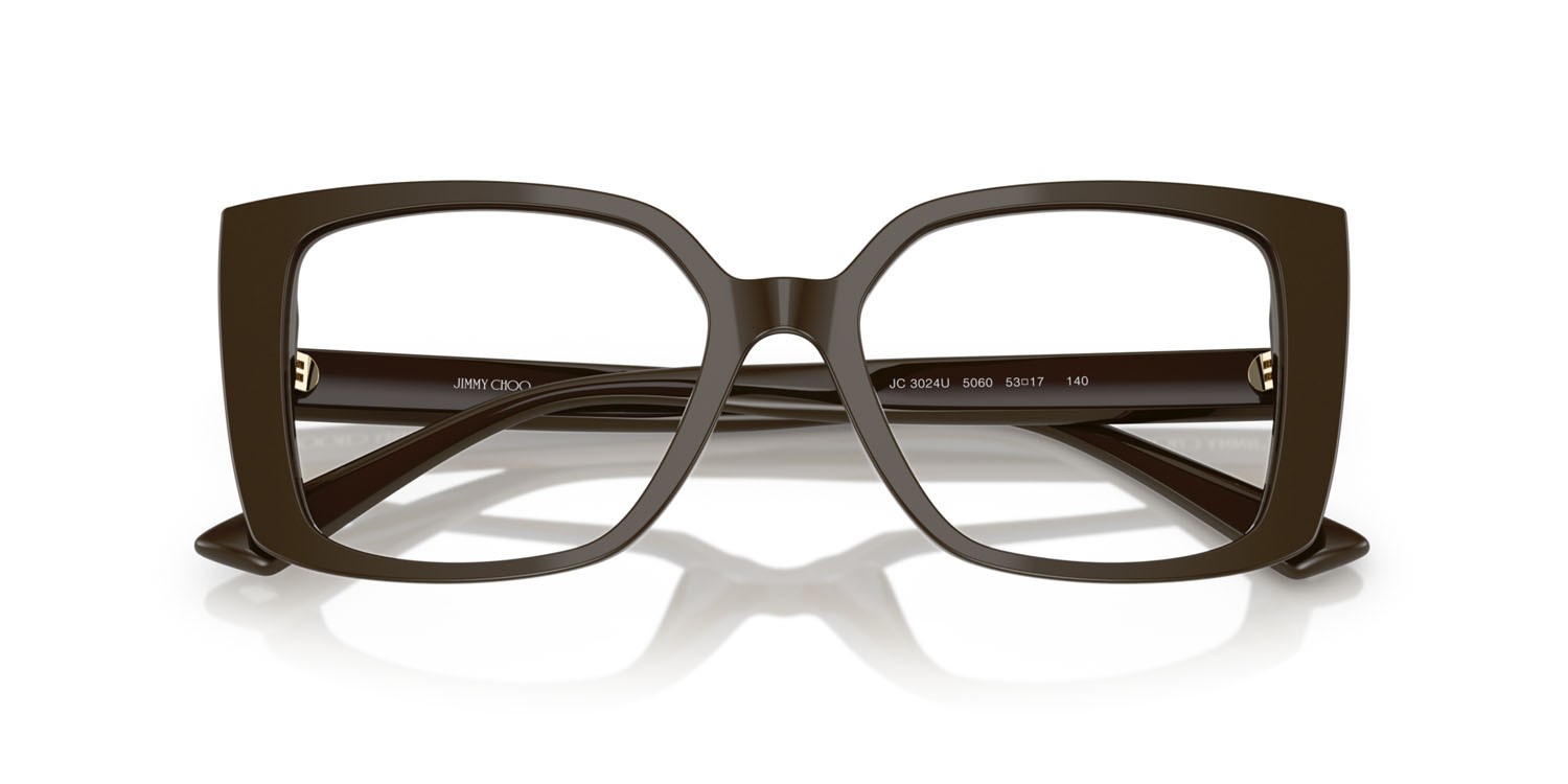 Eyeglasses Jimmy Choo JC 3024U (5060) color verde cappero shape butterfly lenses lente demo