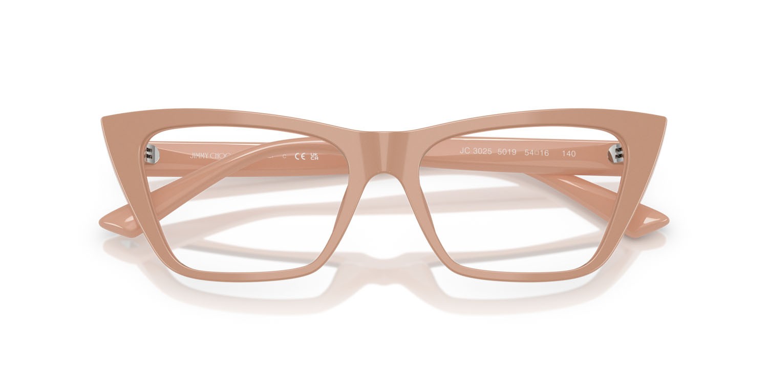 Eyeglasses Jimmy Choo JC 3025 (5019) color rosa shape cat eye lenses lente demo