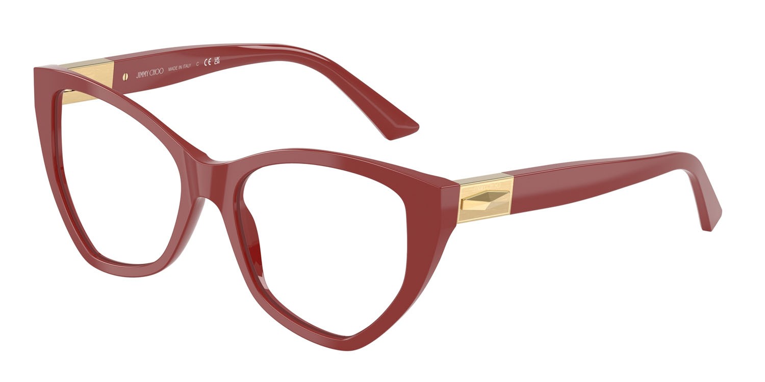 Eyeglasses Jimmy Choo JC 3026 (5013) color mirtillo rosso shape irregular lenses lente demo