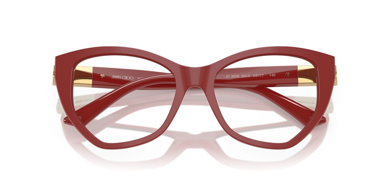 Eyeglasses Jimmy Choo JC 3026 (5013) color mirtillo rosso shape irregular lenses lente demo