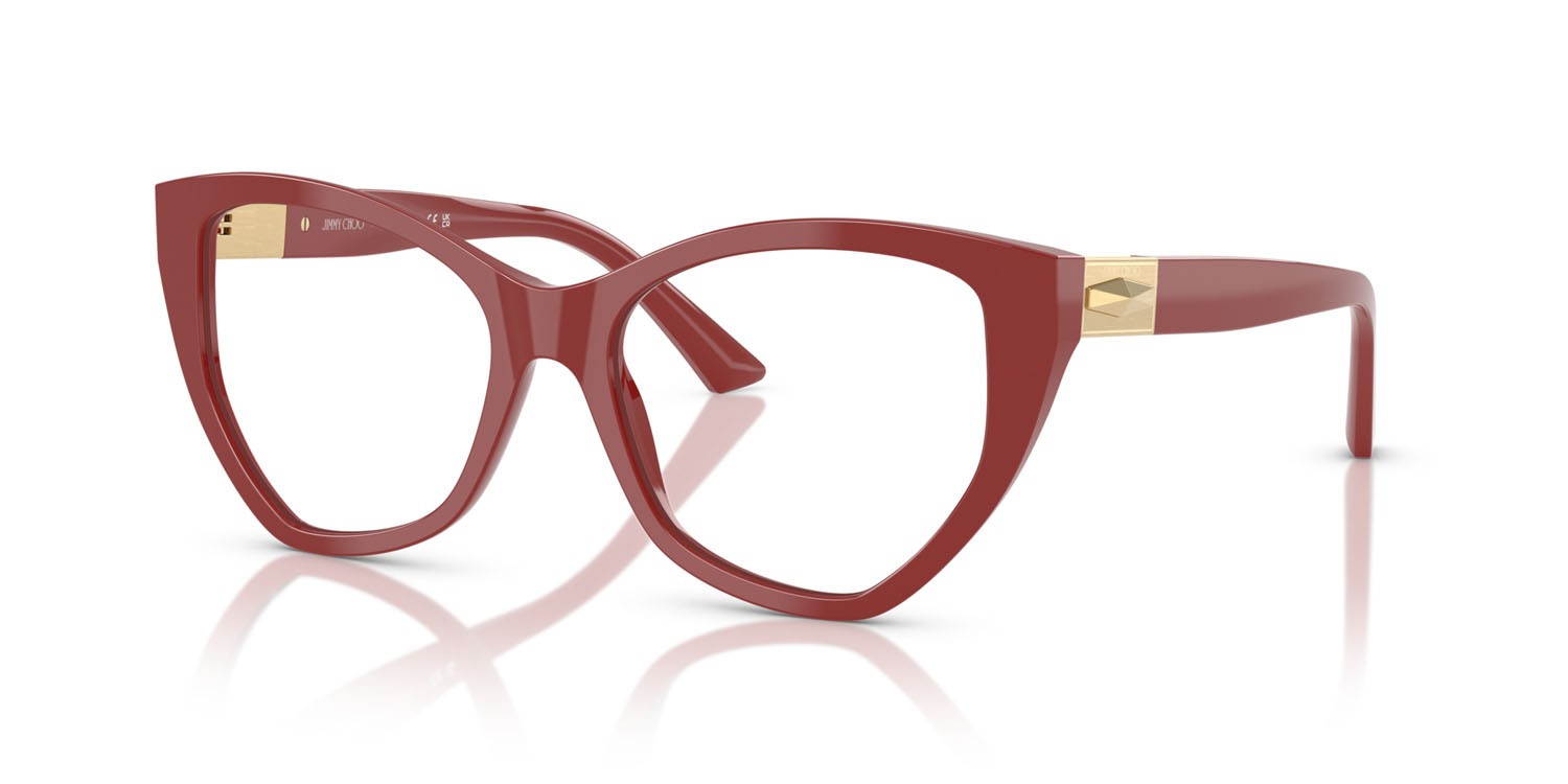 Eyeglasses Jimmy Choo JC 3026 (5013) color mirtillo rosso shape irregular lenses lente demo