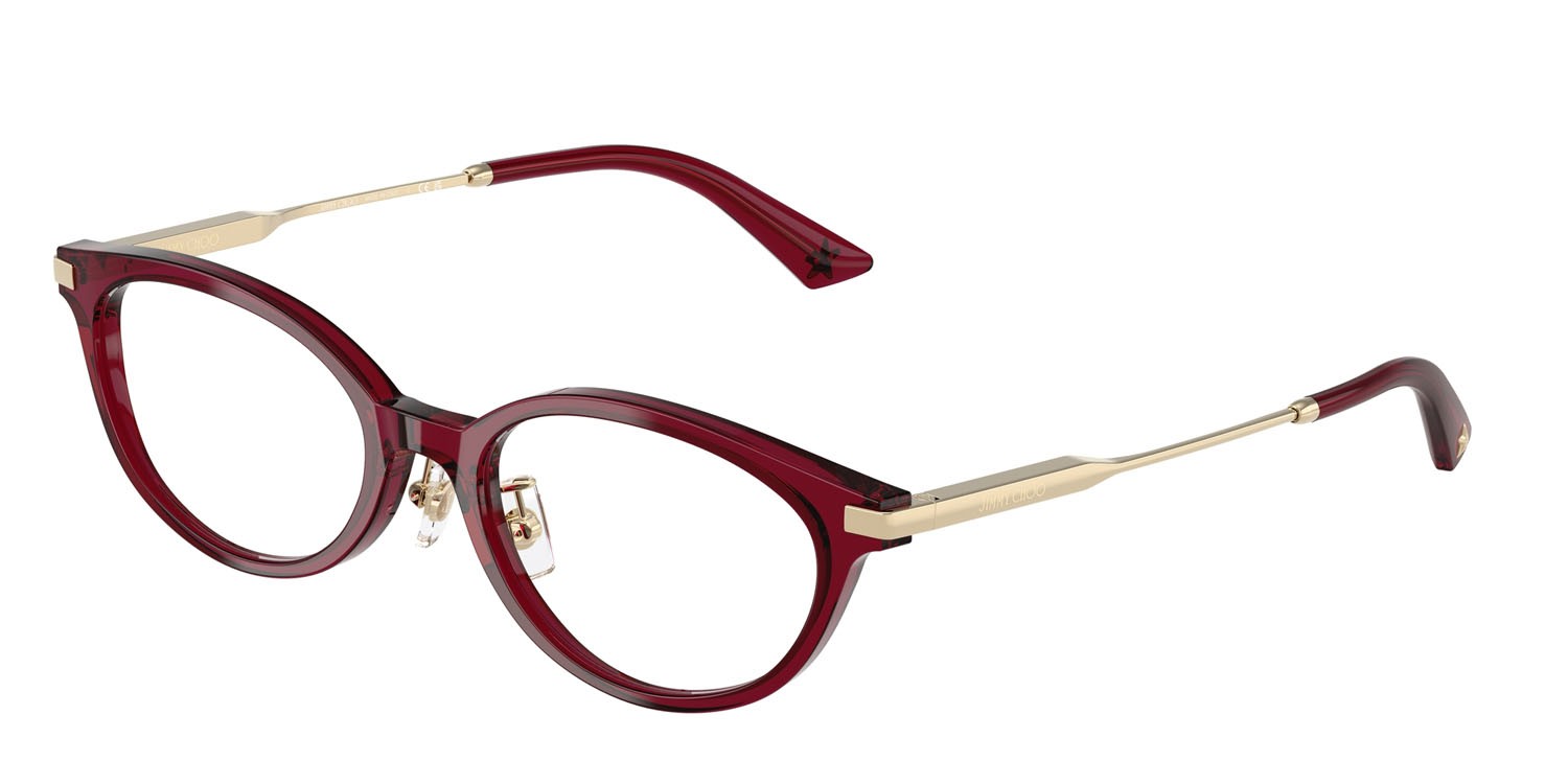 Eyeglasses Jimmy Choo JC 3029D (5062) color rosso trasparente shape oval lenses lente demo