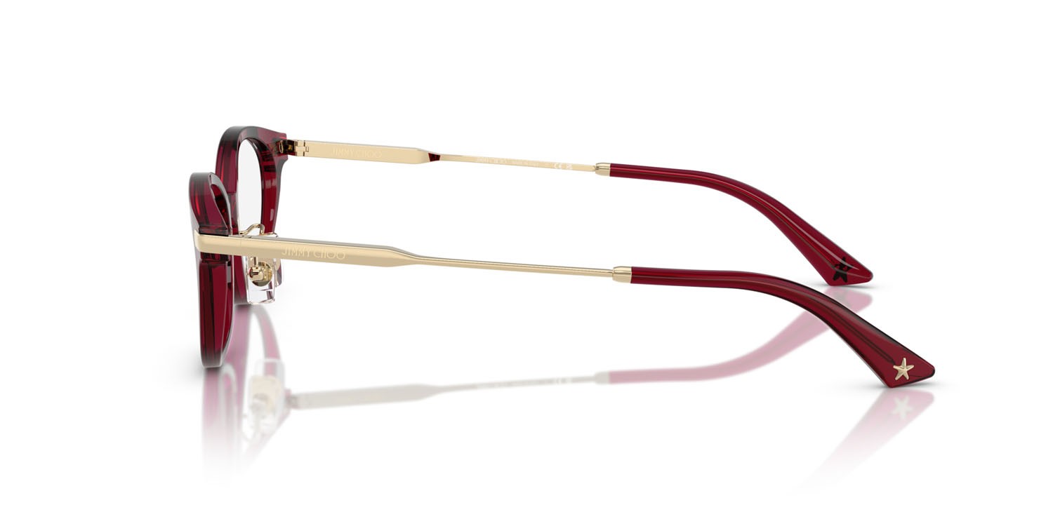 Eyeglasses Jimmy Choo JC 3029D (5062) color rosso trasparente shape oval lenses lente demo