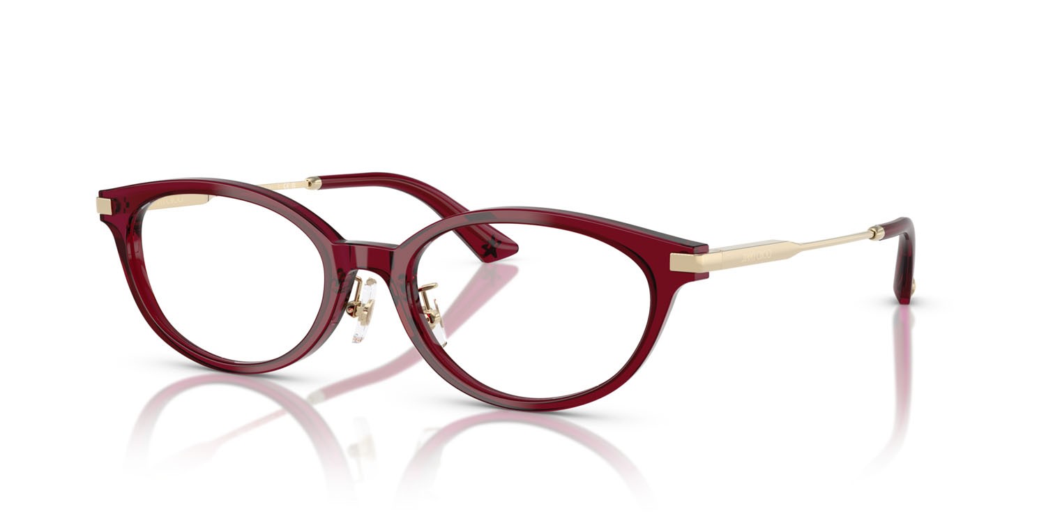 Eyeglasses Jimmy Choo JC 3029D (5062) color rosso trasparente shape oval lenses lente demo