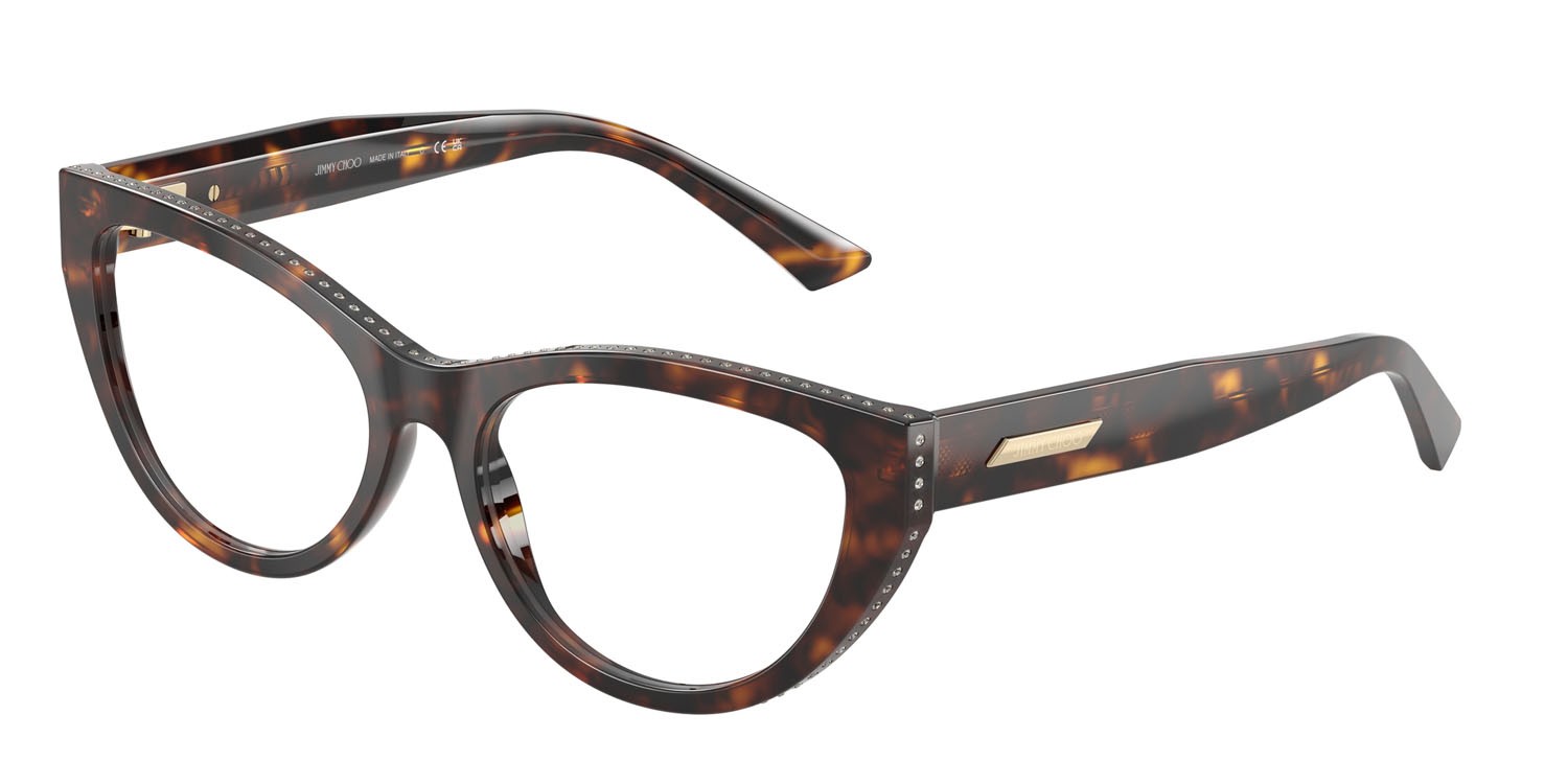Eyeglasses Jimmy Choo JC 3030B (5002) color havana shape cat eye lenses lente demo