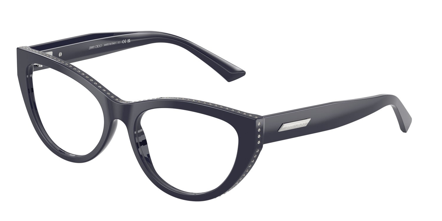 Eyeglasses Jimmy Choo JC 3030B (5016) color blu navy shape cat eye lenses lente demo