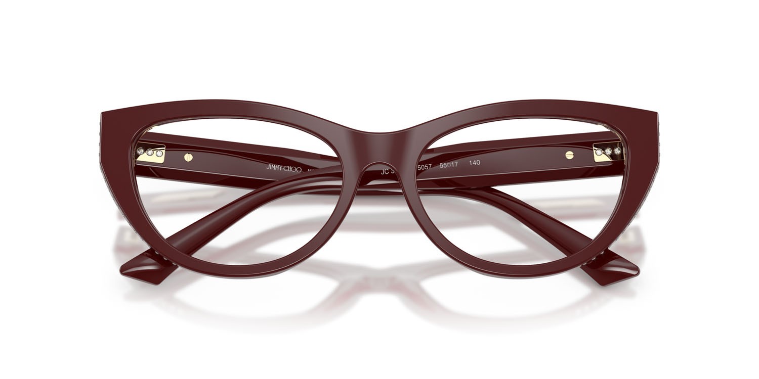 Eyeglasses Jimmy Choo JC 3030B (5057) color mirtillo rosso shape cat eye lenses lente demo