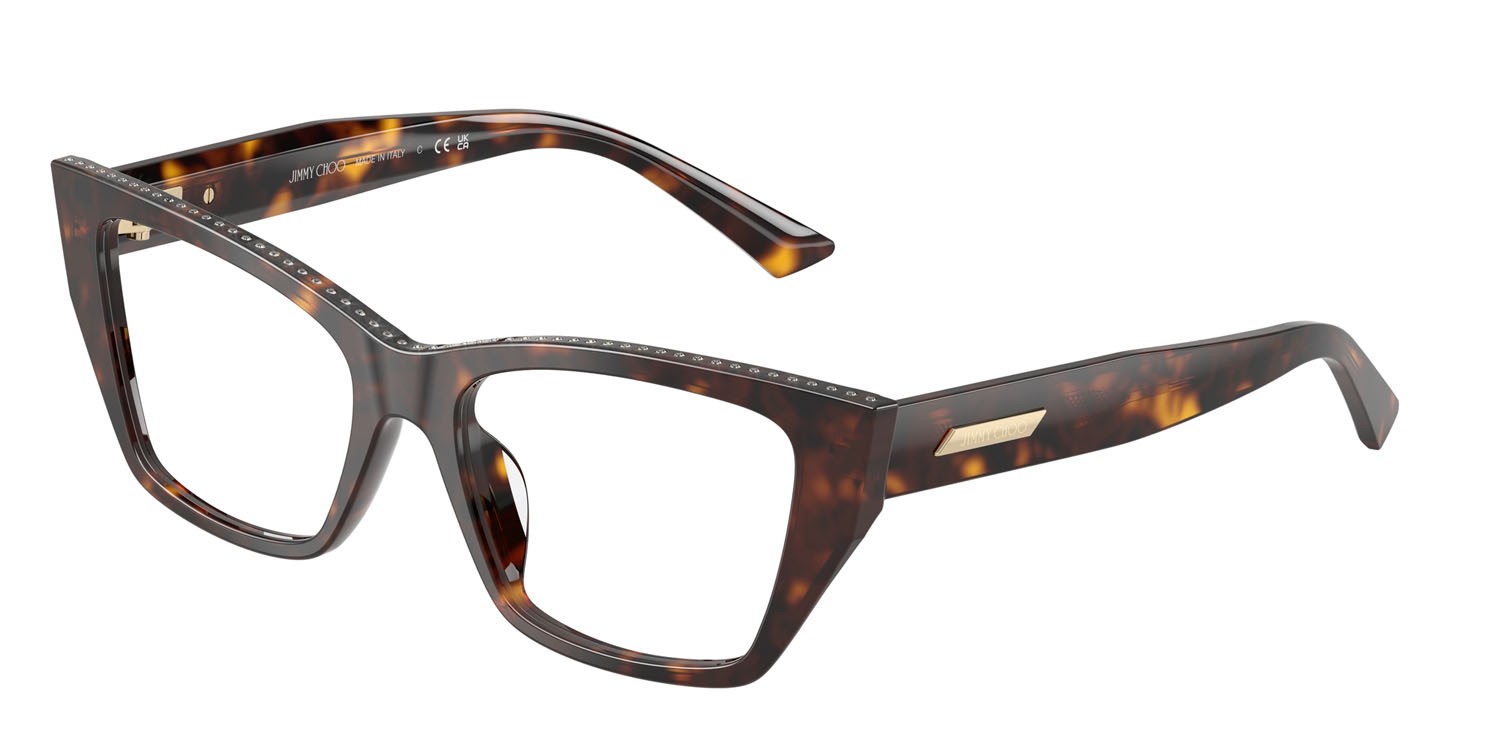 Eyeglasses Jimmy Choo JC 3031BU (5002) color havana shape cat eye lenses lente demo