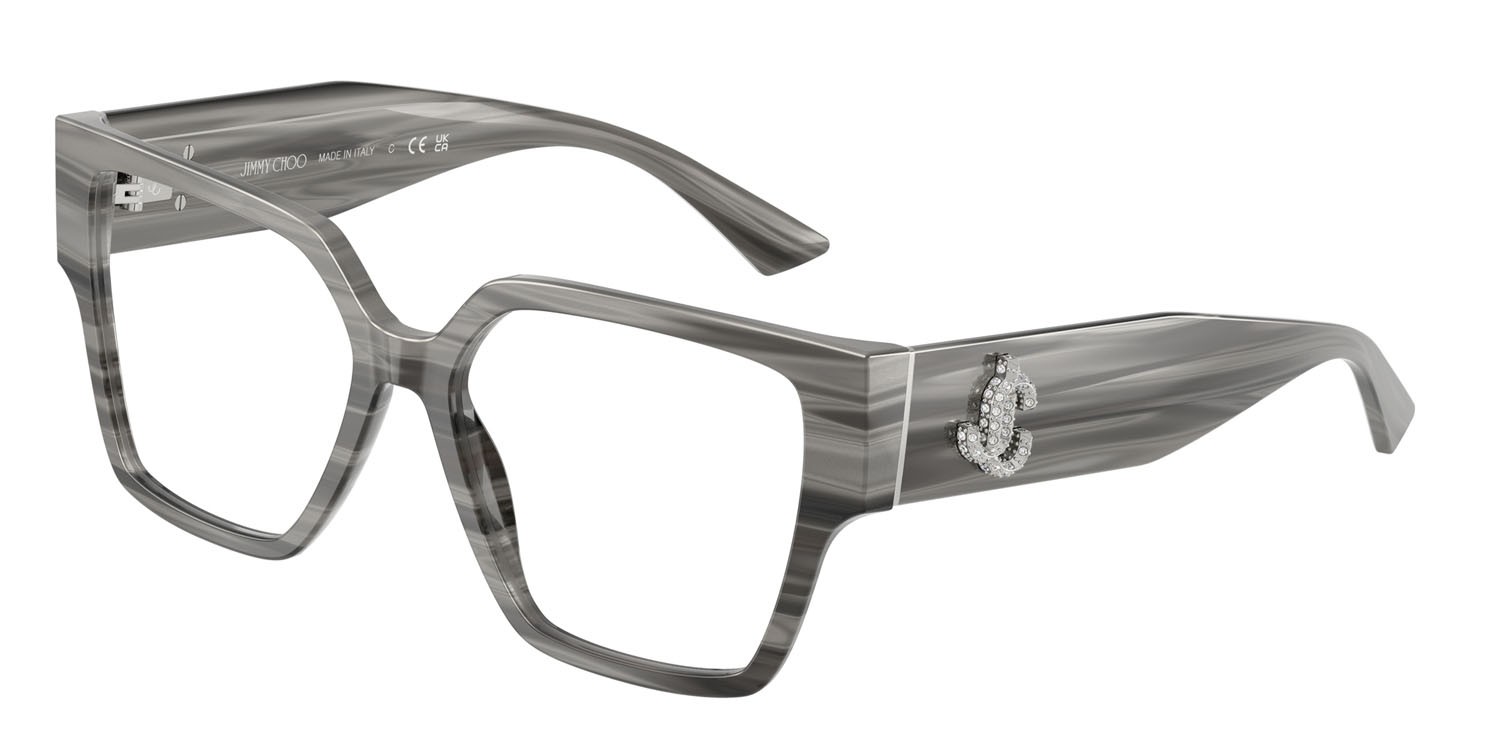 Eyeglasses Jimmy Choo JC 3032B (5063) color nero striato shape square lenses lente demo