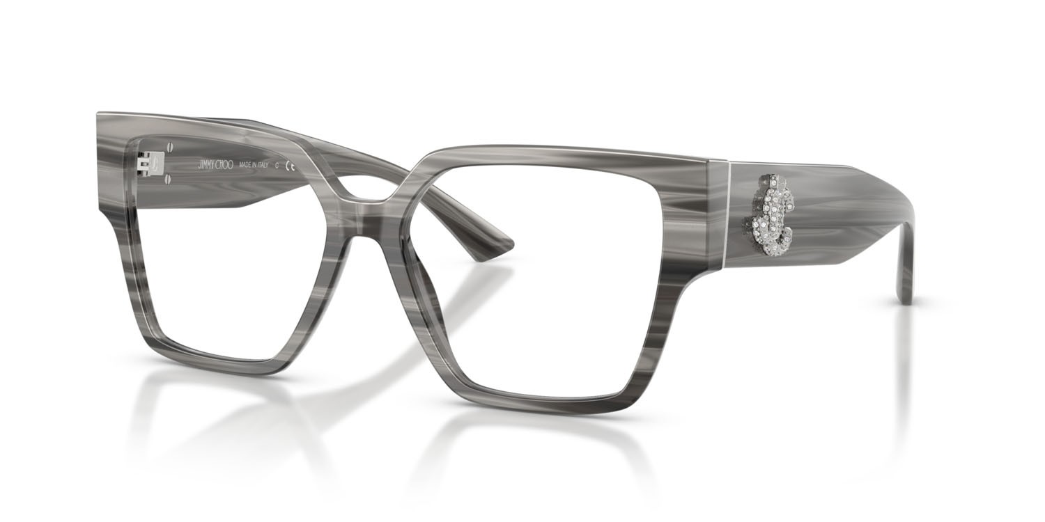 Eyeglasses Jimmy Choo JC 3032B (5063) color nero striato shape square lenses lente demo