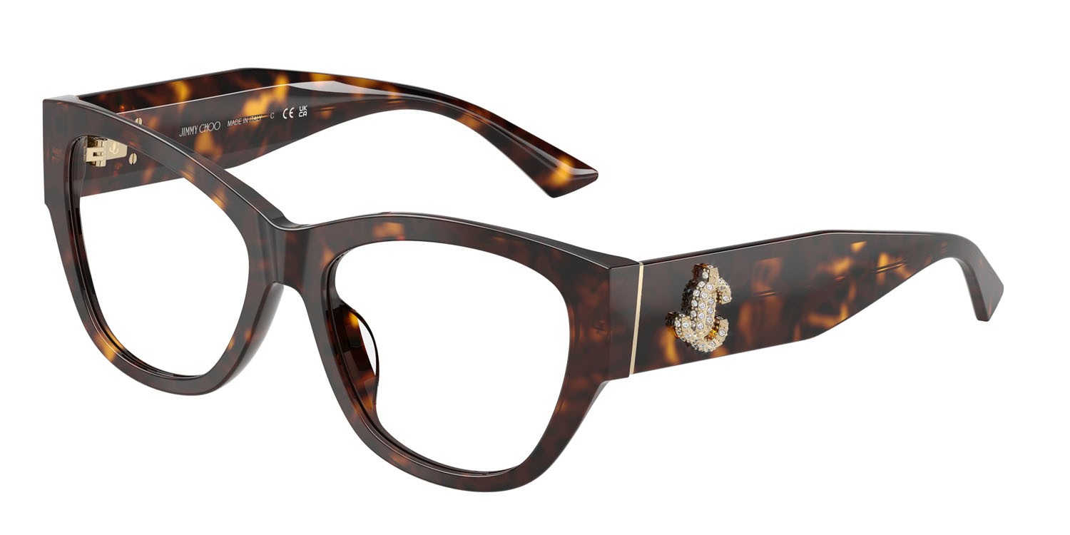 Eyeglasses Jimmy Choo JC 3033BU (5002) color havana shape pantos lenses lente demo